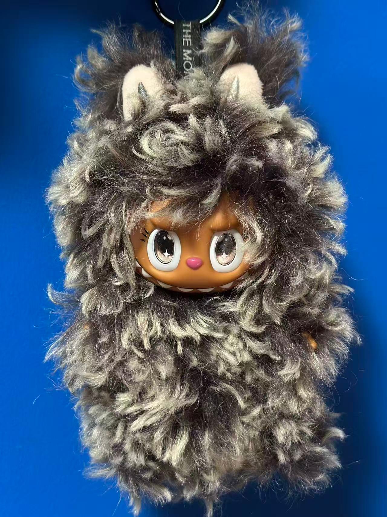 Labubu Authentic Custom Doll | Grey Furry Monster Style | Hand - Modified | Rare Custom Version