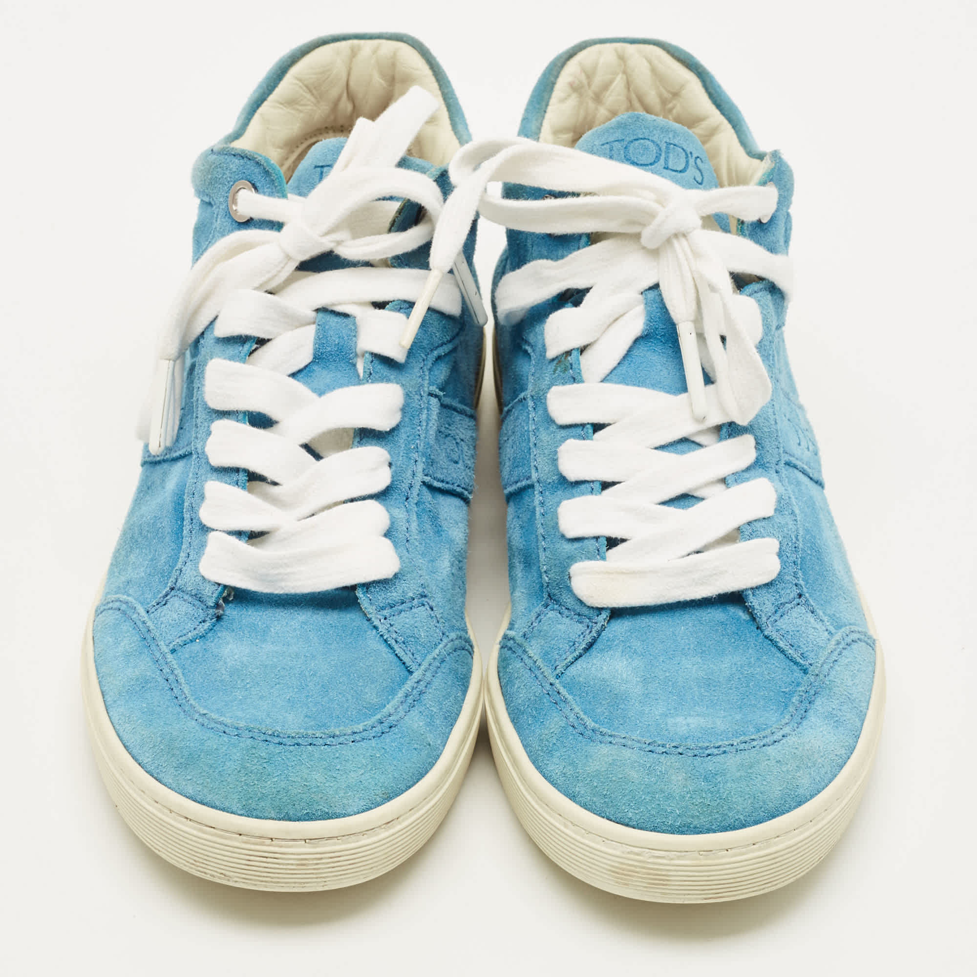 Tod's Size 38 Blue Suede High Top Sneakers