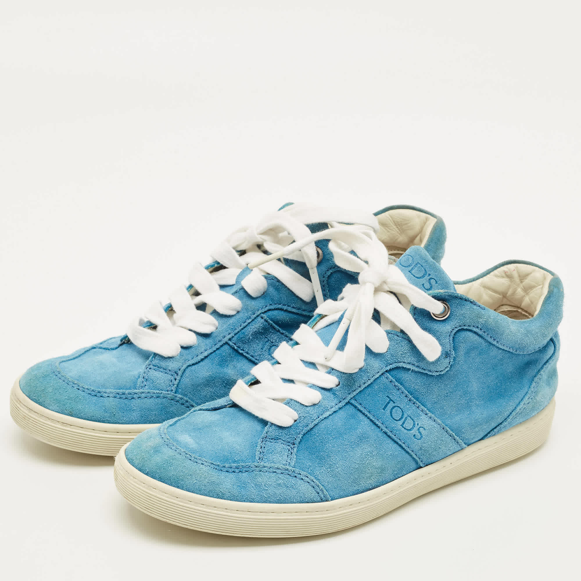 Tod's Size 38 Blue Suede High Top Sneakers