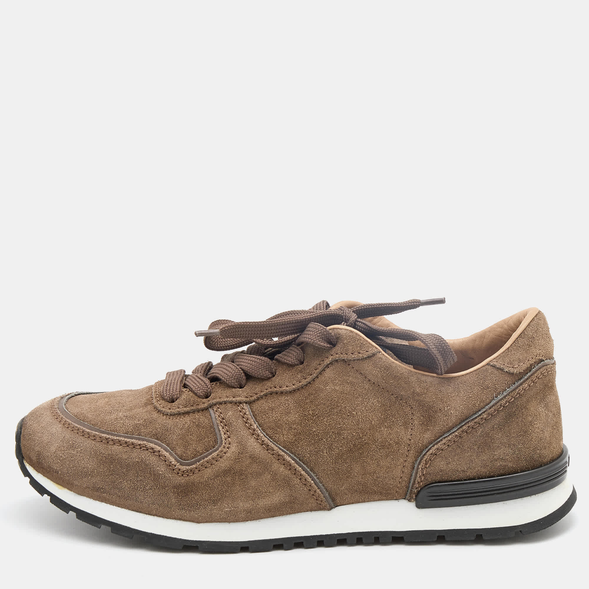 Tod's Brown Suede Low Top Sneakers