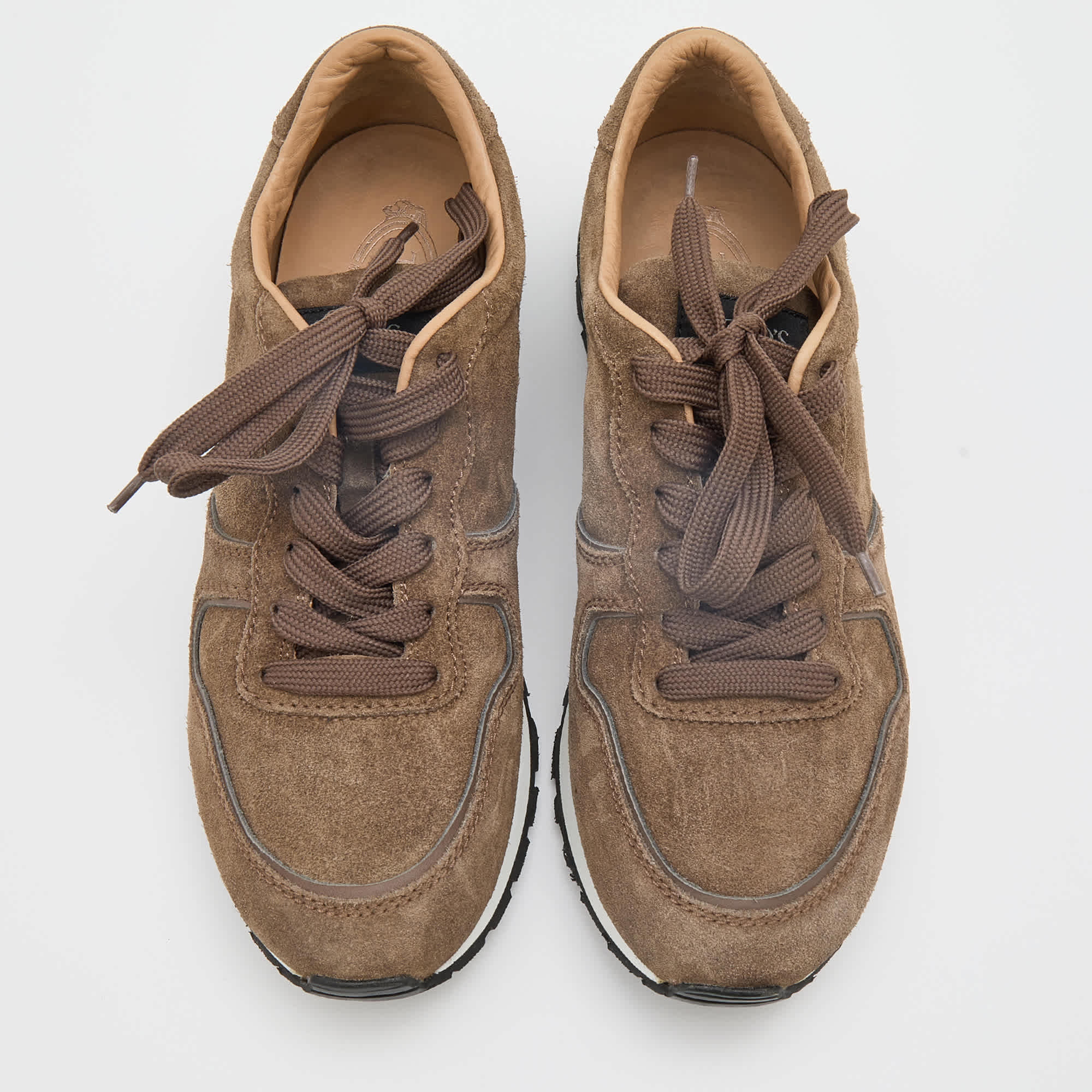 Tod's Brown Suede Low Top Sneakers