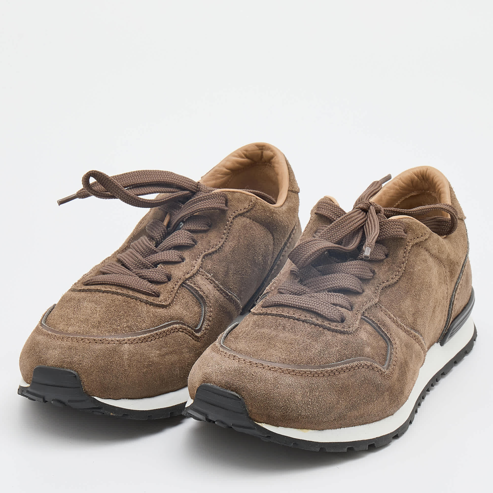 Tod's Brown Suede Low Top Sneakers