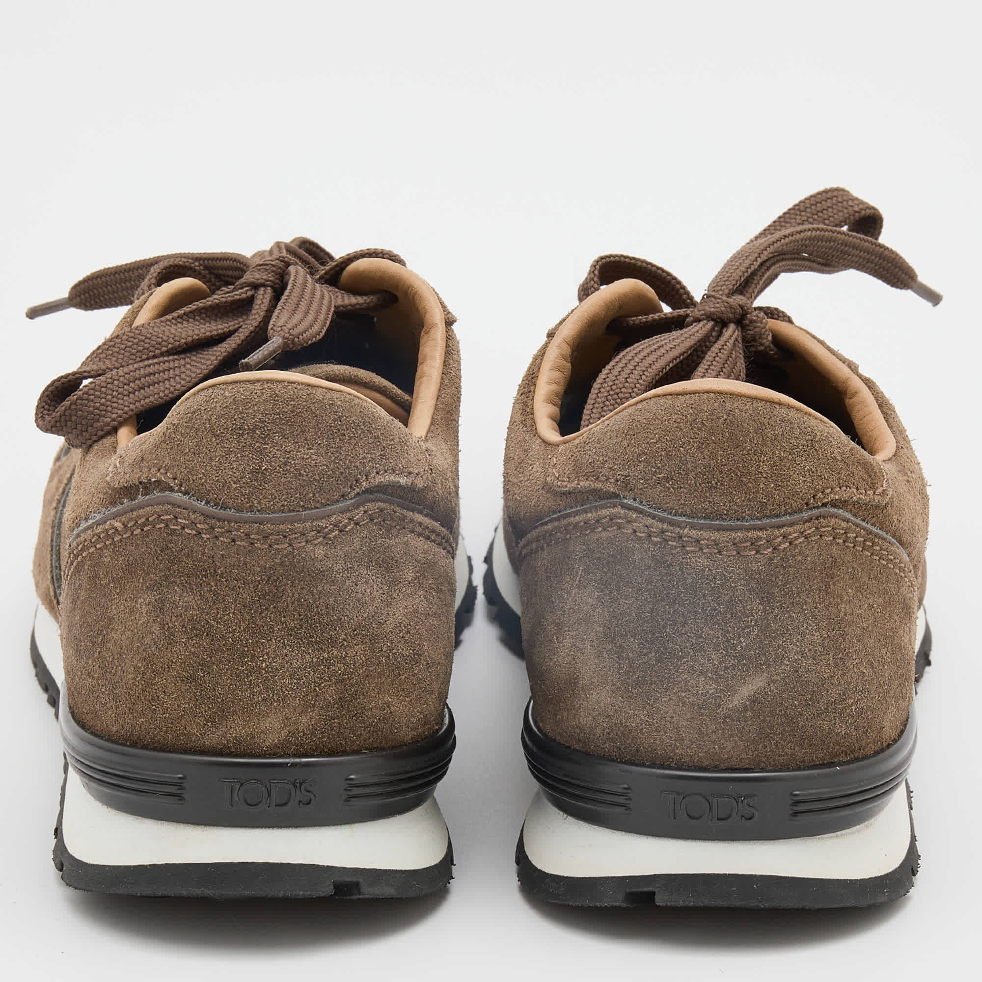Tod's Brown Suede Low Top Sneakers