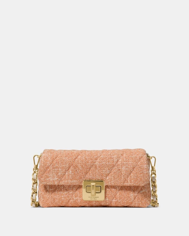 Kate Spade KateSpade Carey Tweed Wallet On Chain Orange Jasper Multi