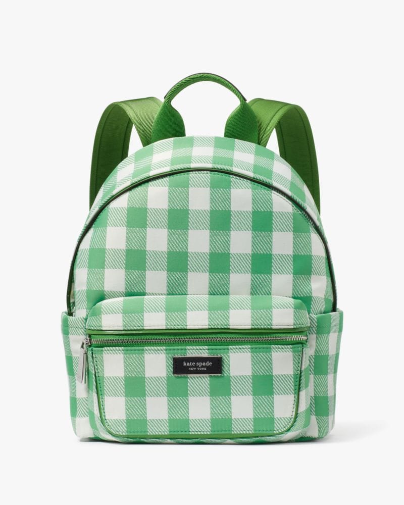 Kate Spade KateSpade Sam Icon Gingham Printed Fabric Small Backpack Candy Grass Multi