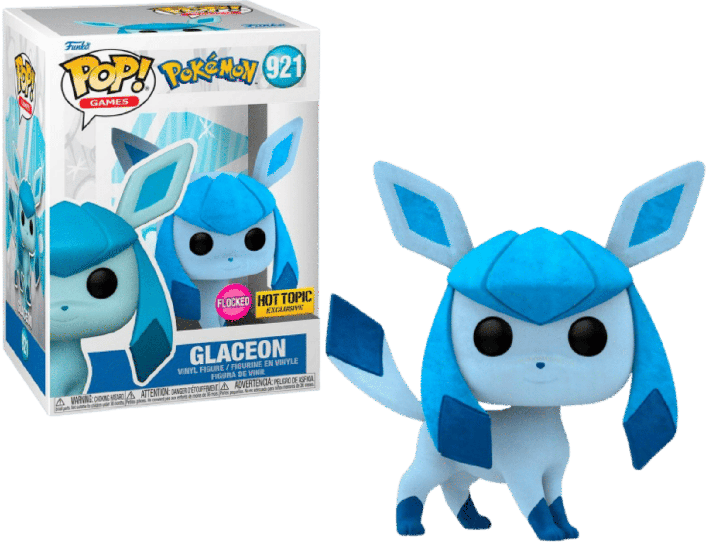 Funko (Light Box Damage) Funko Pop! Pokémon Glaceon (Exclusive) (Flocked)