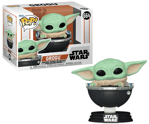 Funko Pop! Grogu In Hover Pram, Mandalorian 664 Vinyl Figure in PopShield Protector