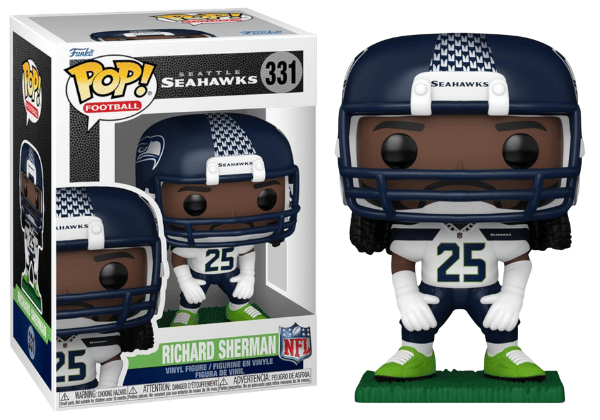 Funko Pop! Richard Sherman, Seattle Seahawks, NFL 331 Vinyl Figure in PopShield Protector