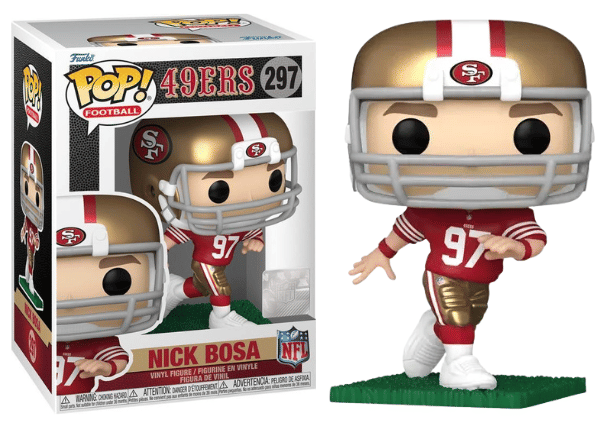 Funko Pop! Nick Bosa San Francisco 49ers, NFL 297 Vinyl Figure in PopShield Protector