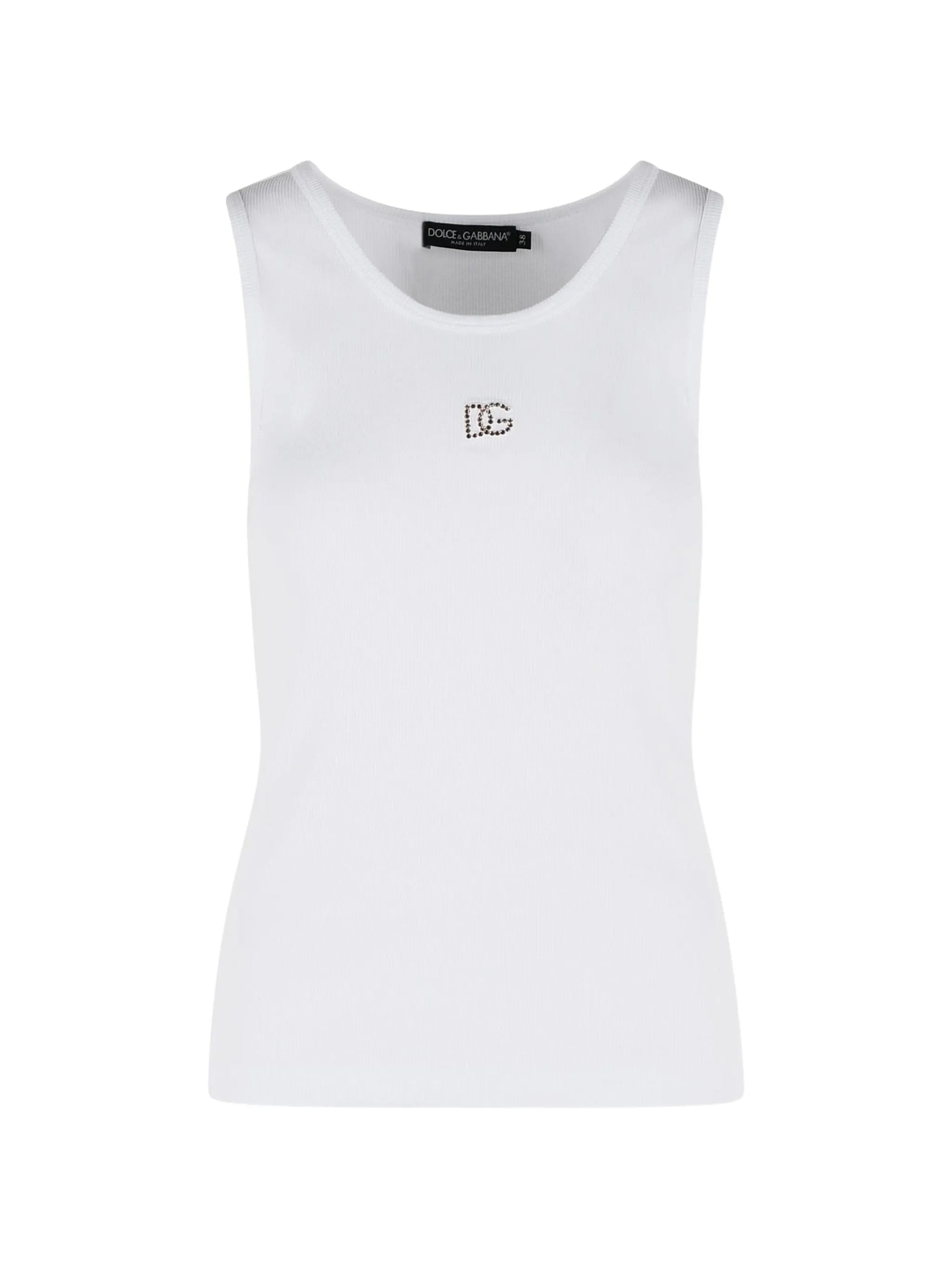 Dolce & Gabbana ribbed logo tank top