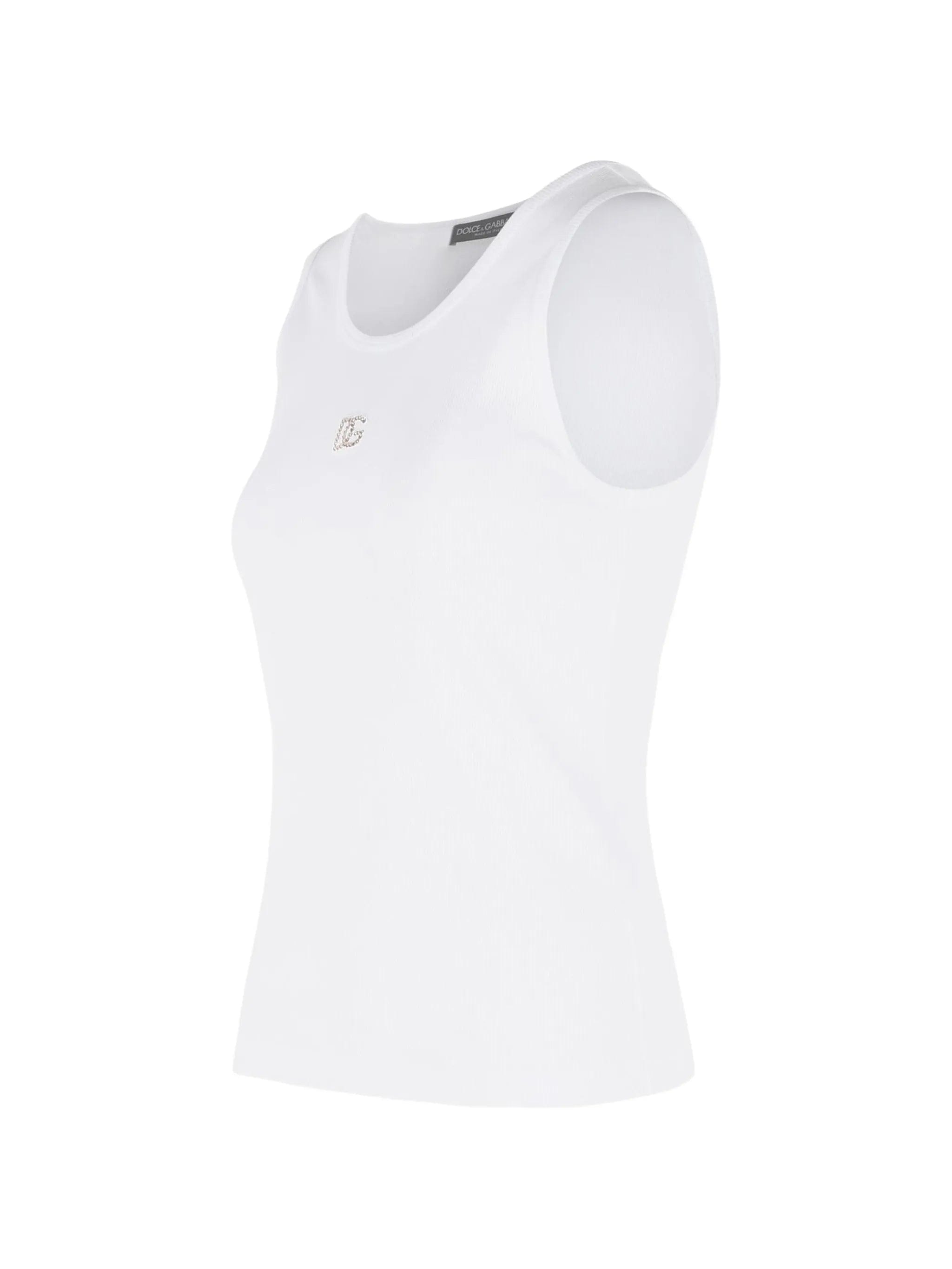 Dolce & Gabbana ribbed logo tank top