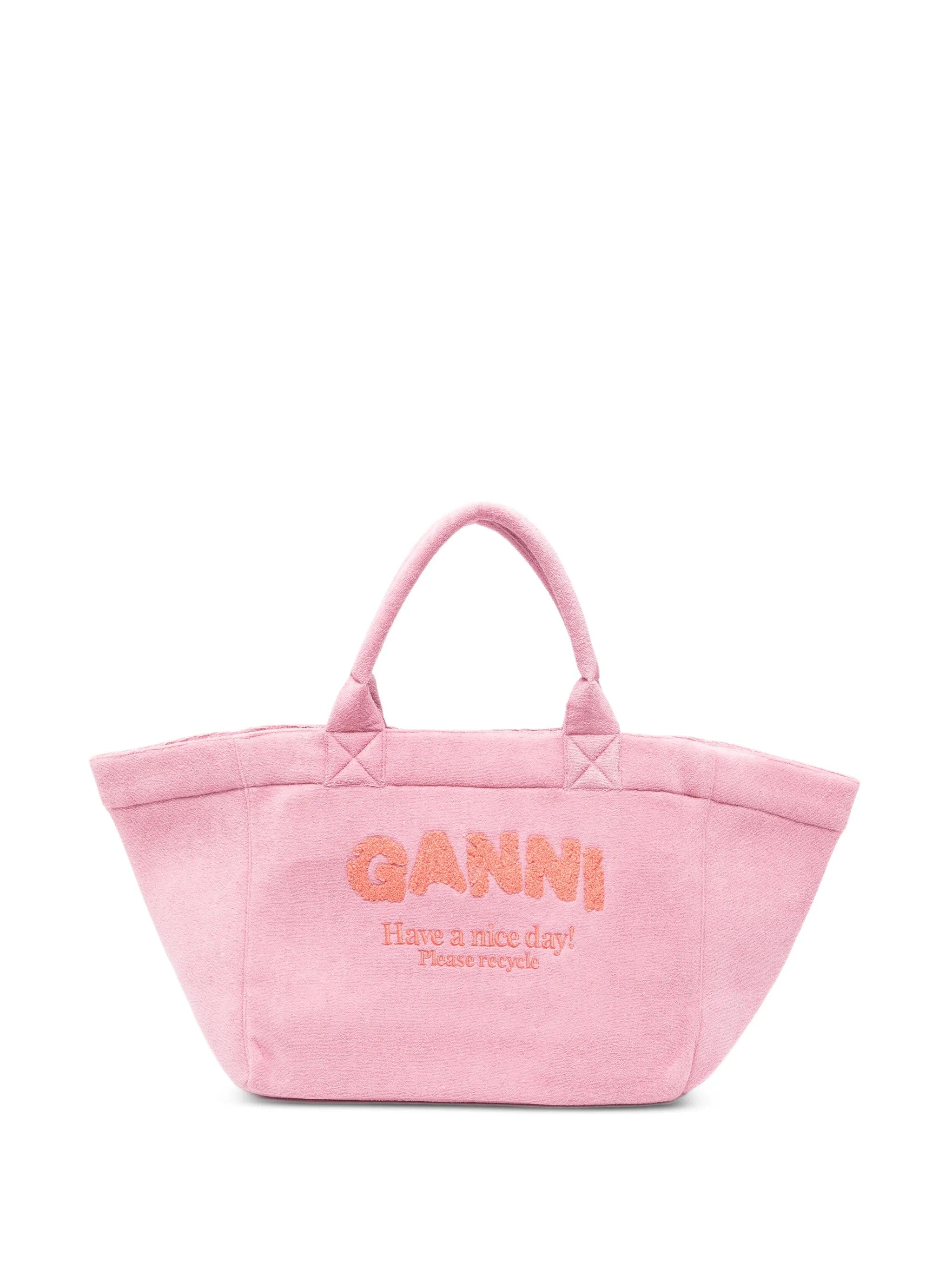 GANNI terry - cloth tote bag