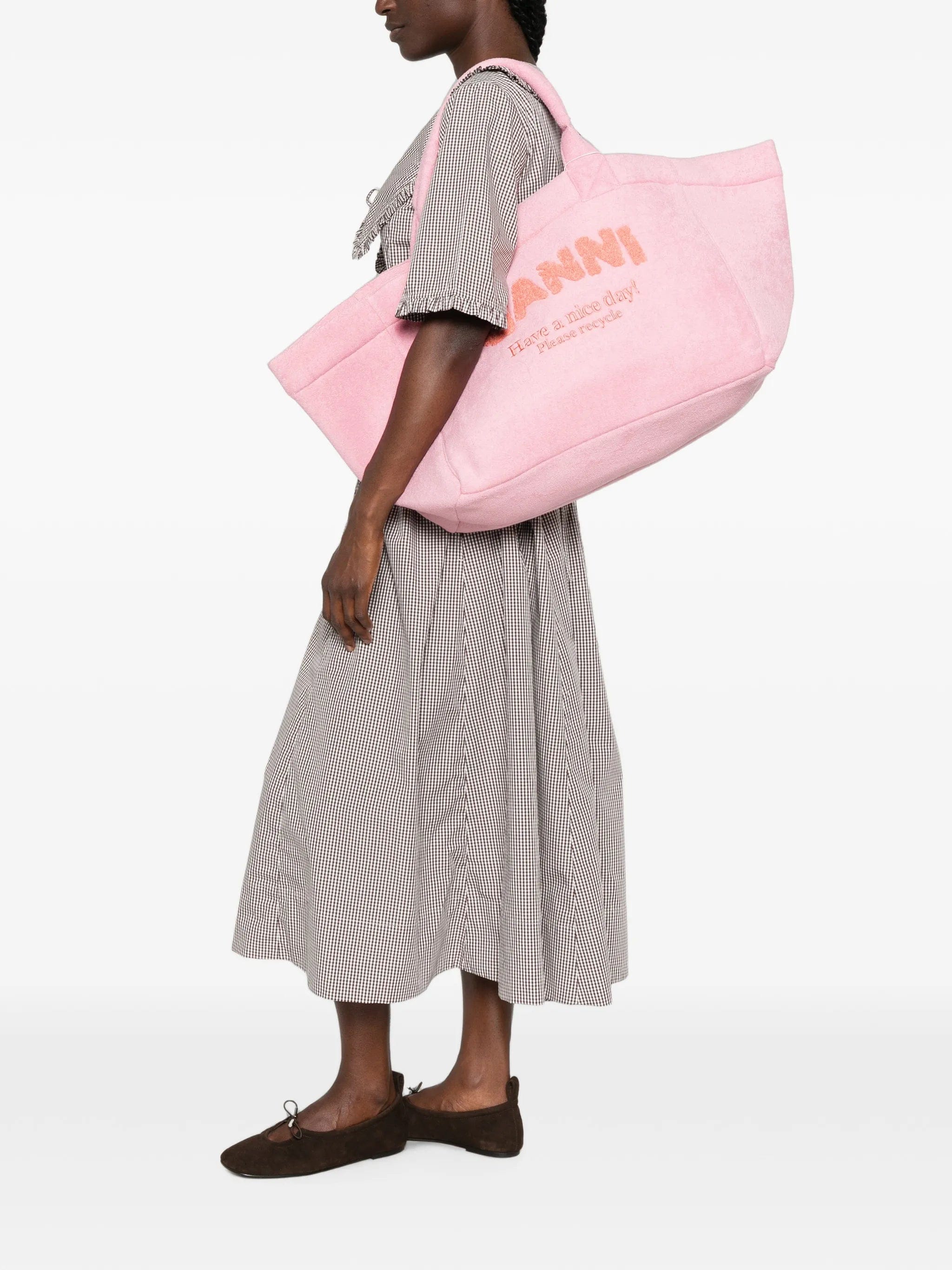 GANNI terry - cloth tote bag