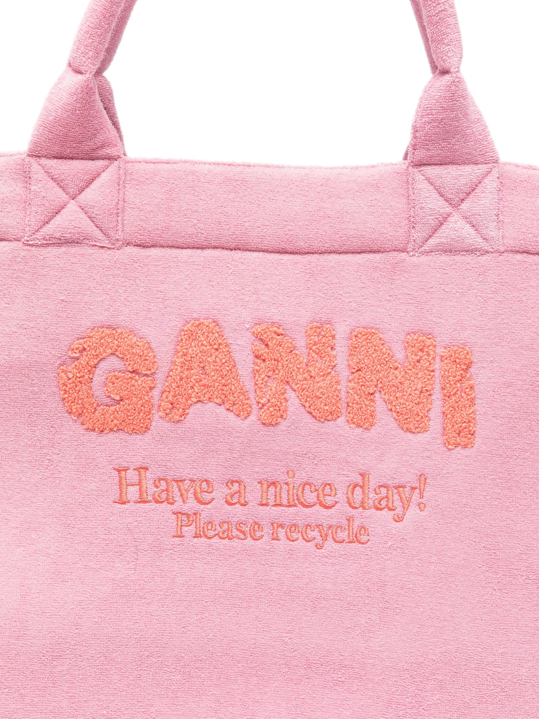 GANNI terry - cloth tote bag