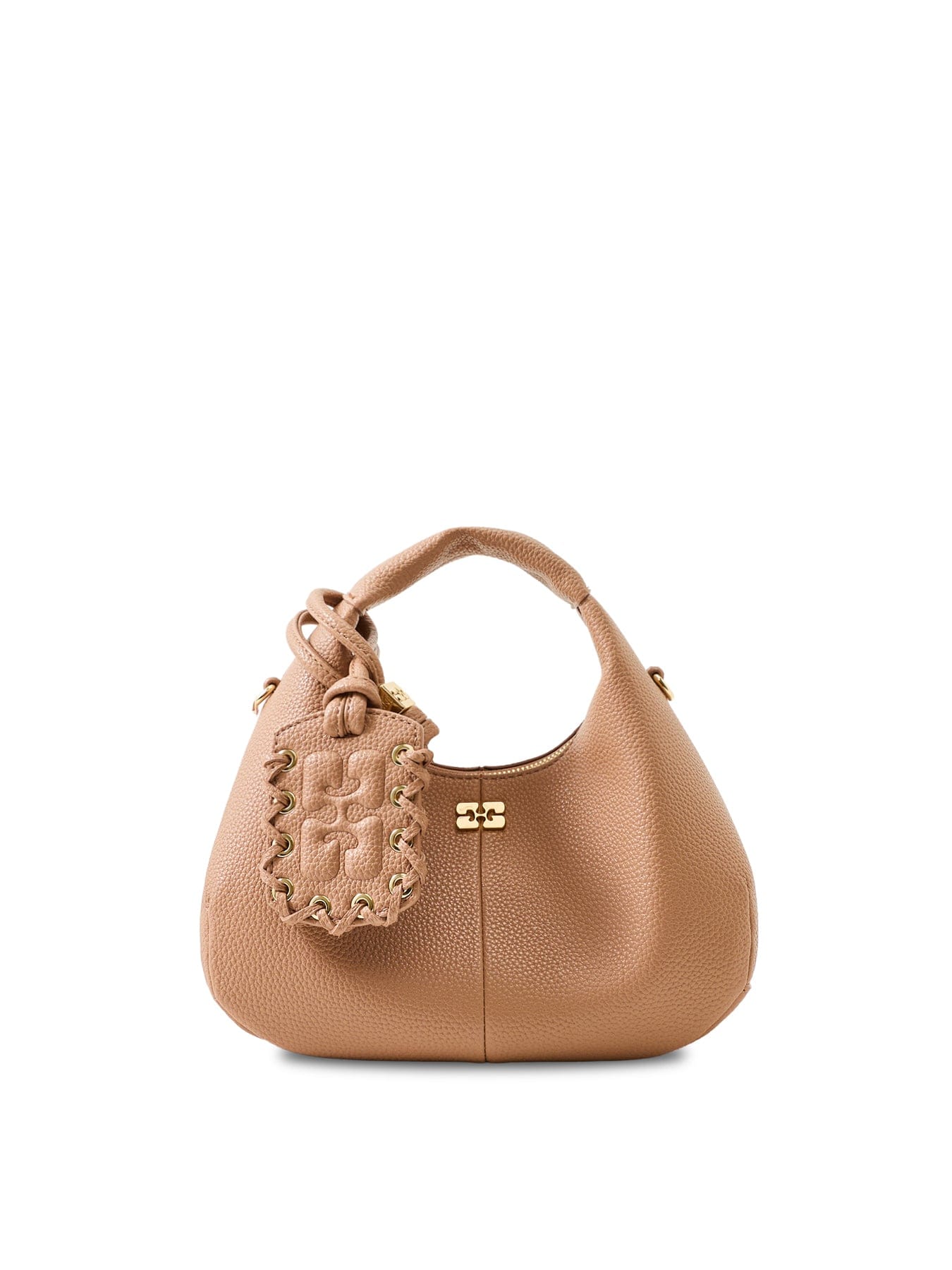 Ganni Hobo Mini Tote Bag Tan