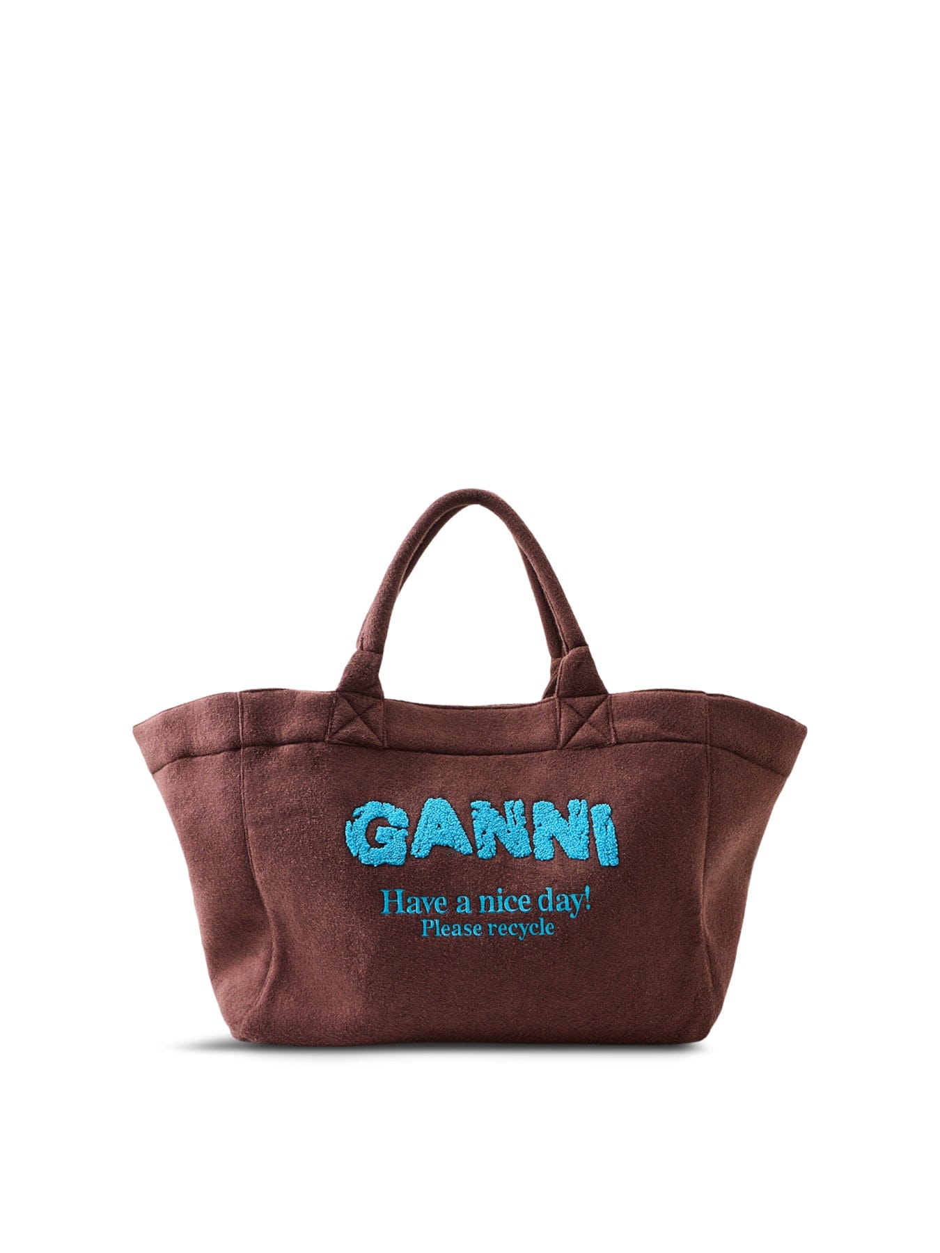 Ganni XXL Shopper Tote Bag Brown