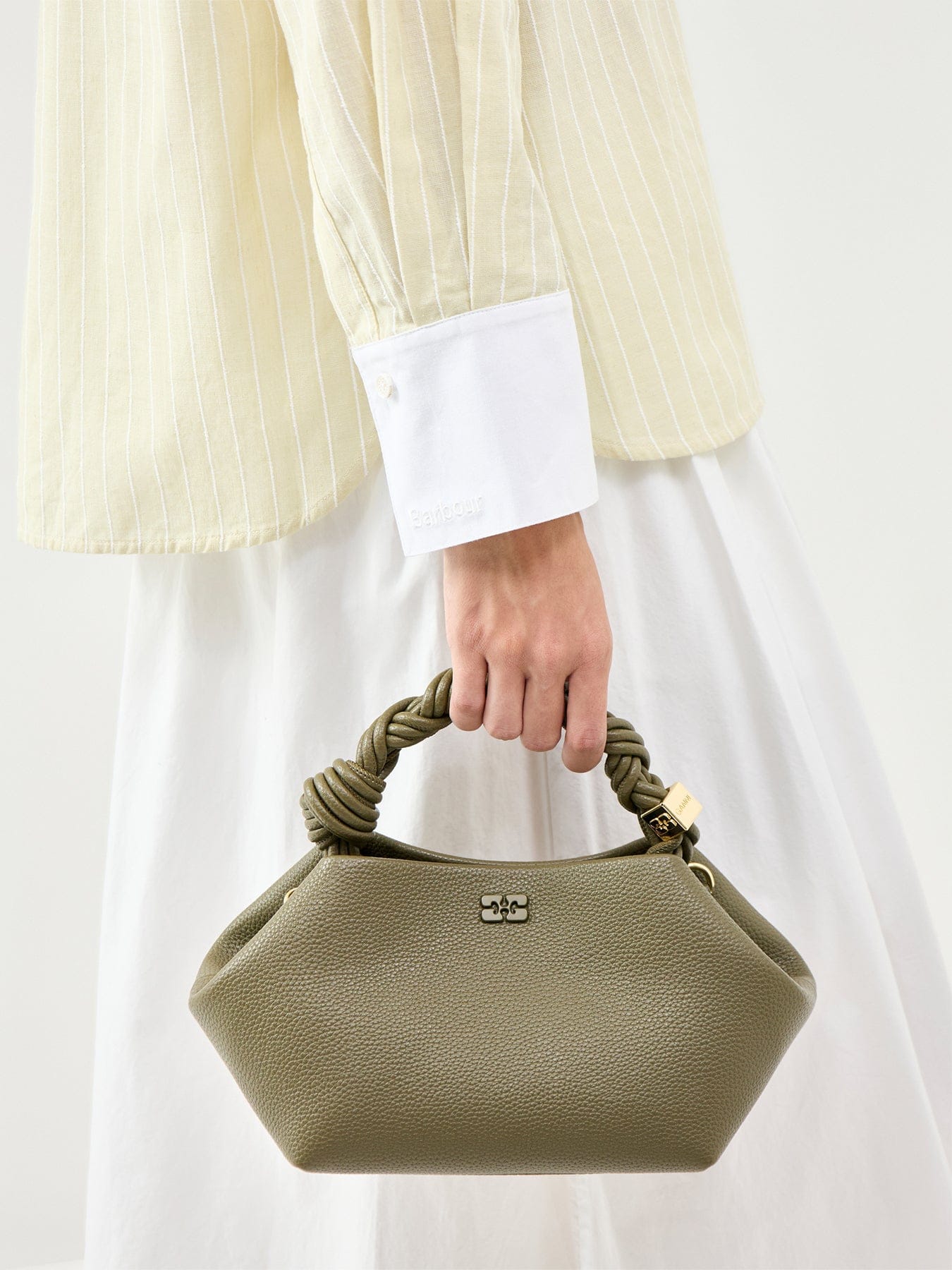 Ganni Bou Small Tote Bag Green