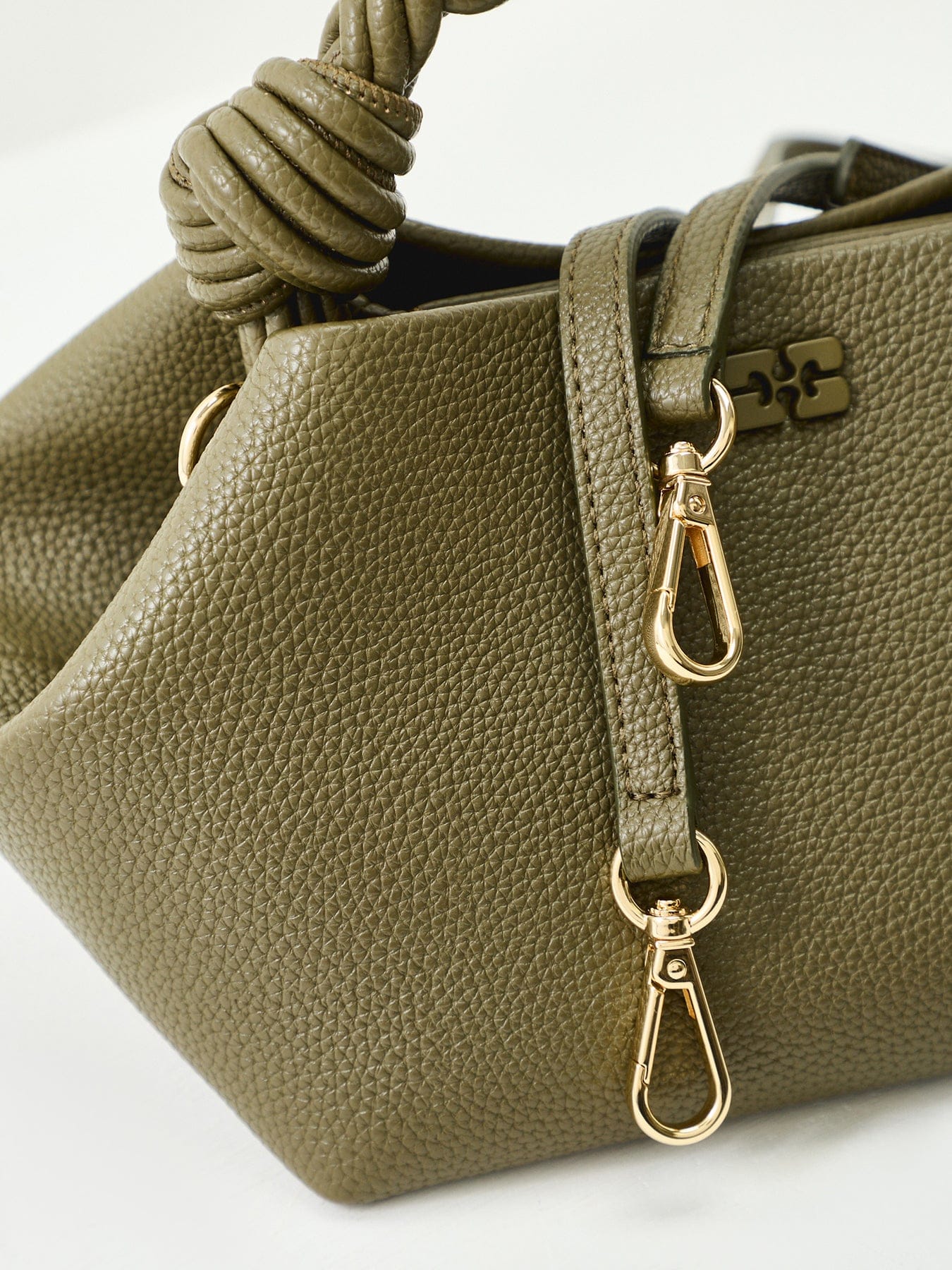 Ganni Bou Small Tote Bag Green