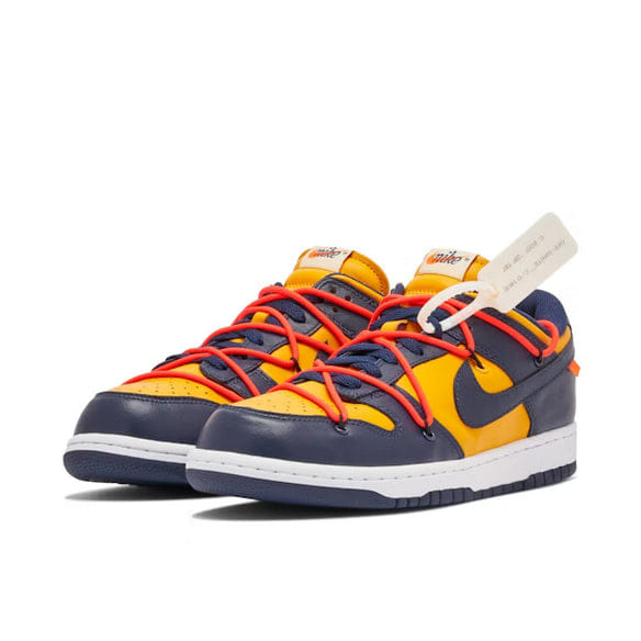 My Store Nike Dunk Low x Off White University Gold Midnight Navy – Pre Order