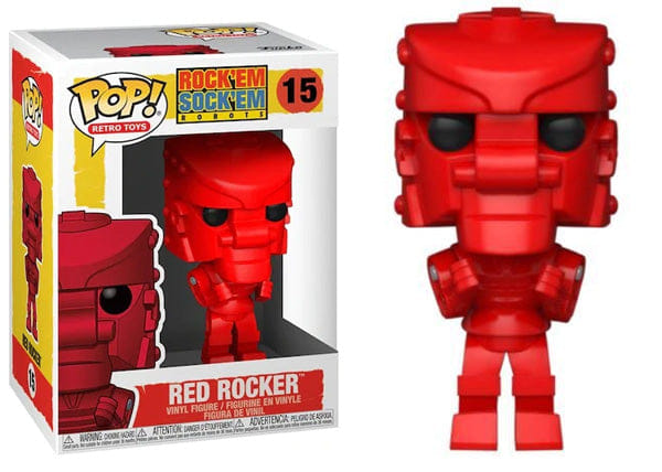 Funko Pop! Red Rocker Rock 'Em Sock Robots, Retro Toys 15 Vinyl Figure in PopShield Protector