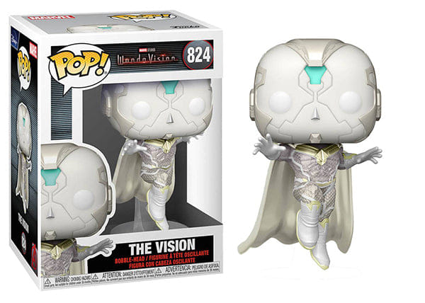 Funko Pop! The Vision White, WandaVision 824 Vinyl Figure in PopShield Protector