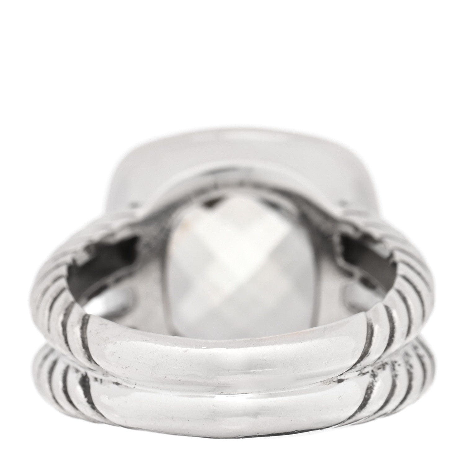 David Yurman Sterling Silver Diamond Prasiolite 11 mm Albion Ring 56 7.75 54 7