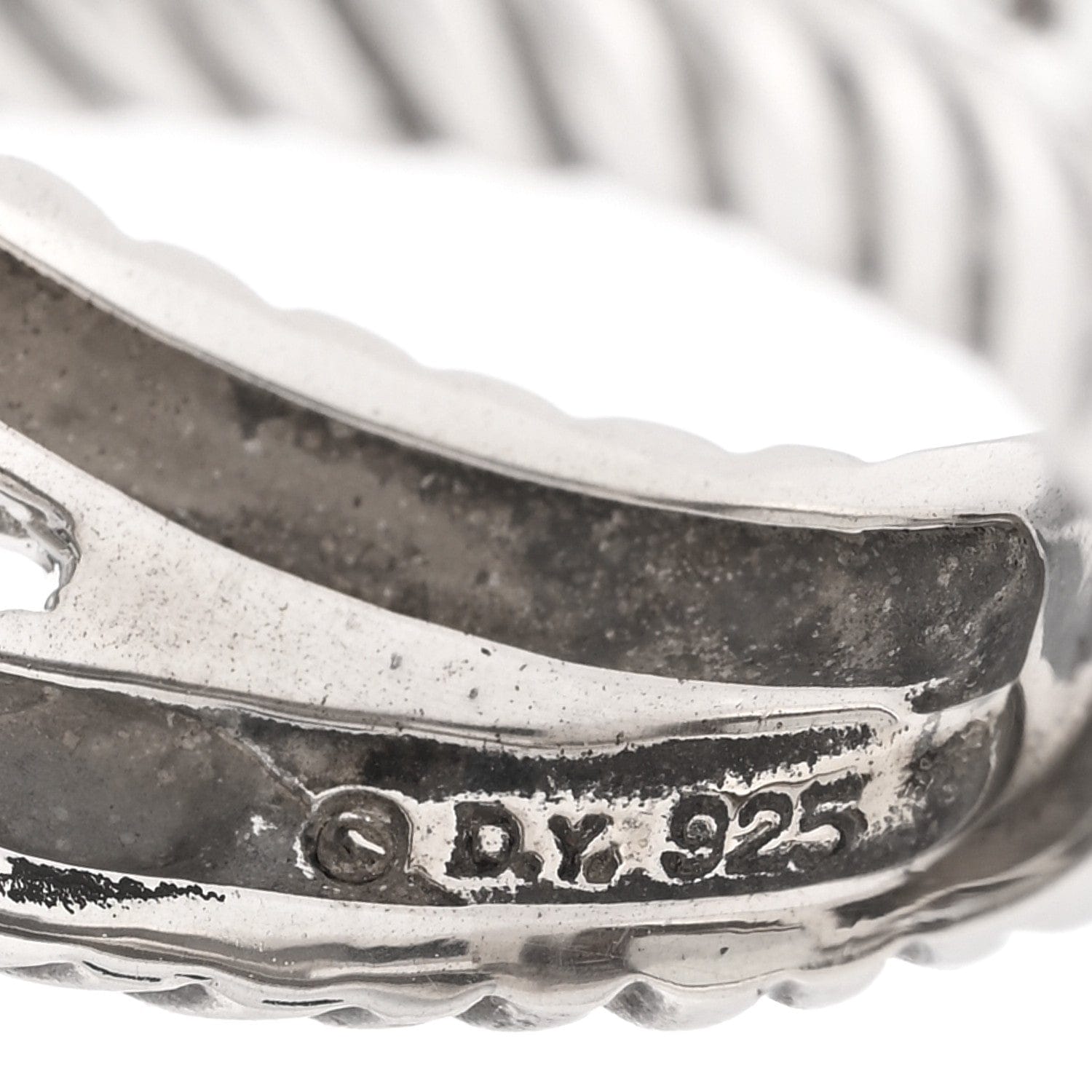 David Yurman Sterling Silver Diamond Prasiolite 11 mm Albion Ring 56 7.75 54 7