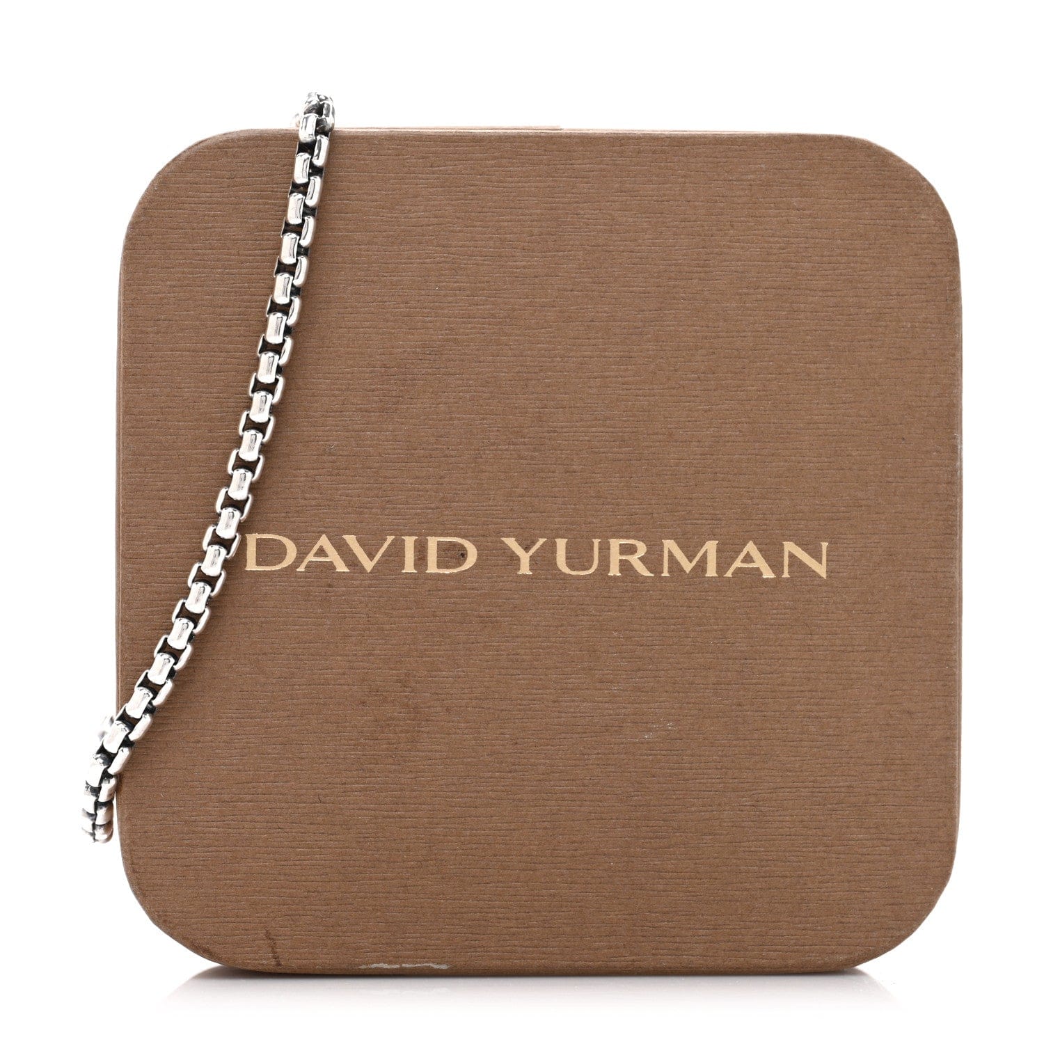 David Yurman Sterling Silver 14K Yellow Gold 4 mm DY Bel Aire Box Chain Bracelet