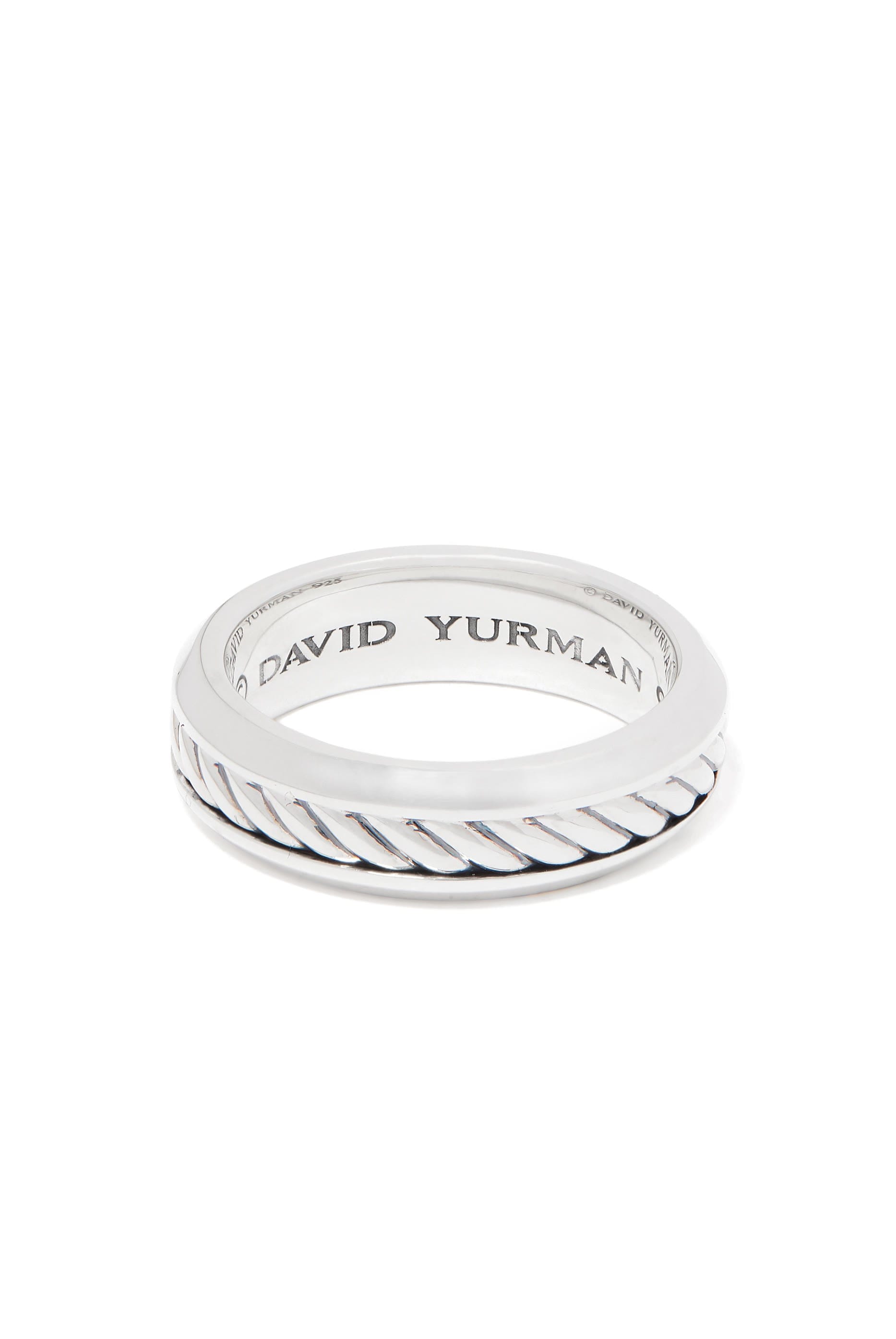 David Yurman Cable Inset Silver Band Ring