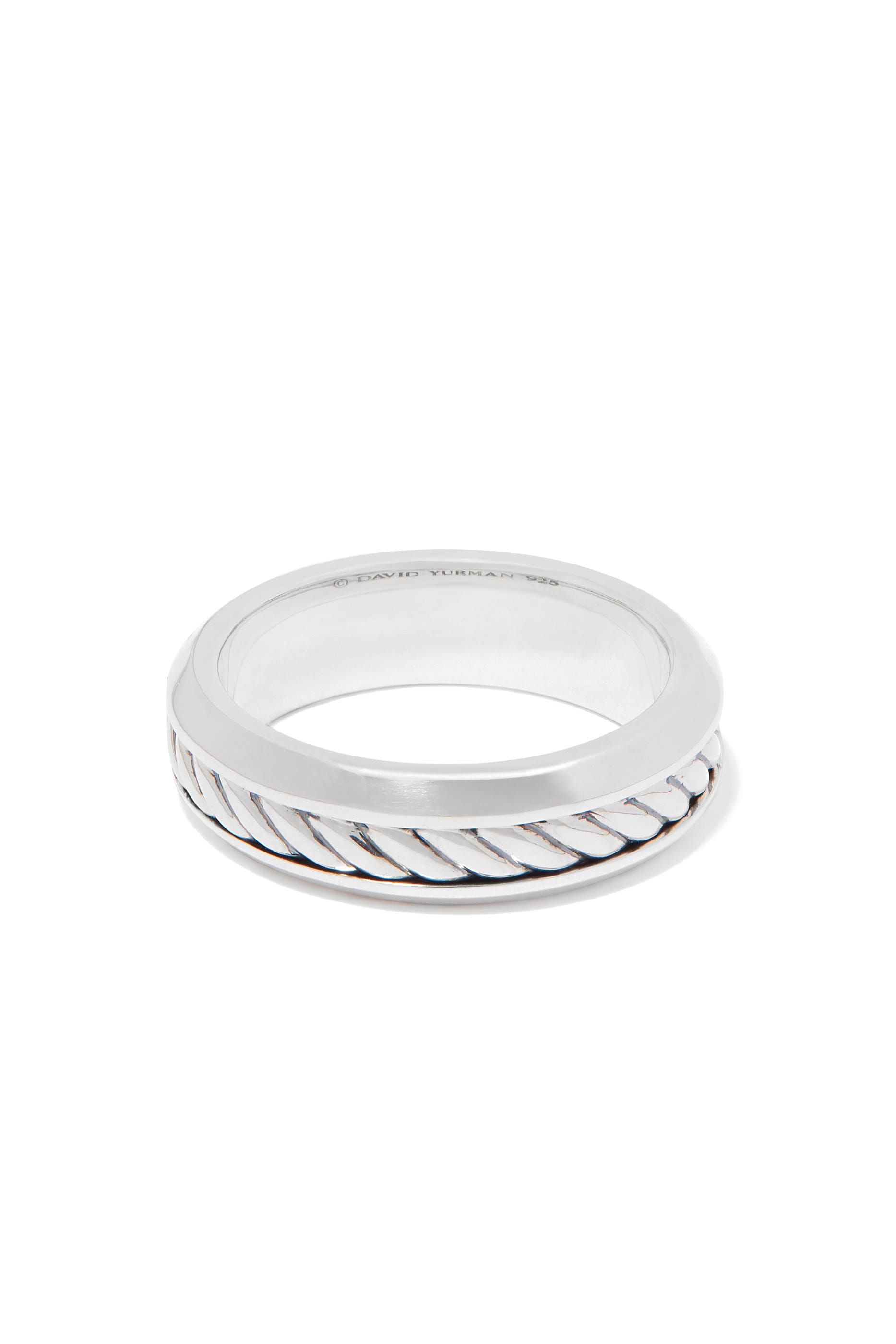 David Yurman Cable Inset Silver Band Ring