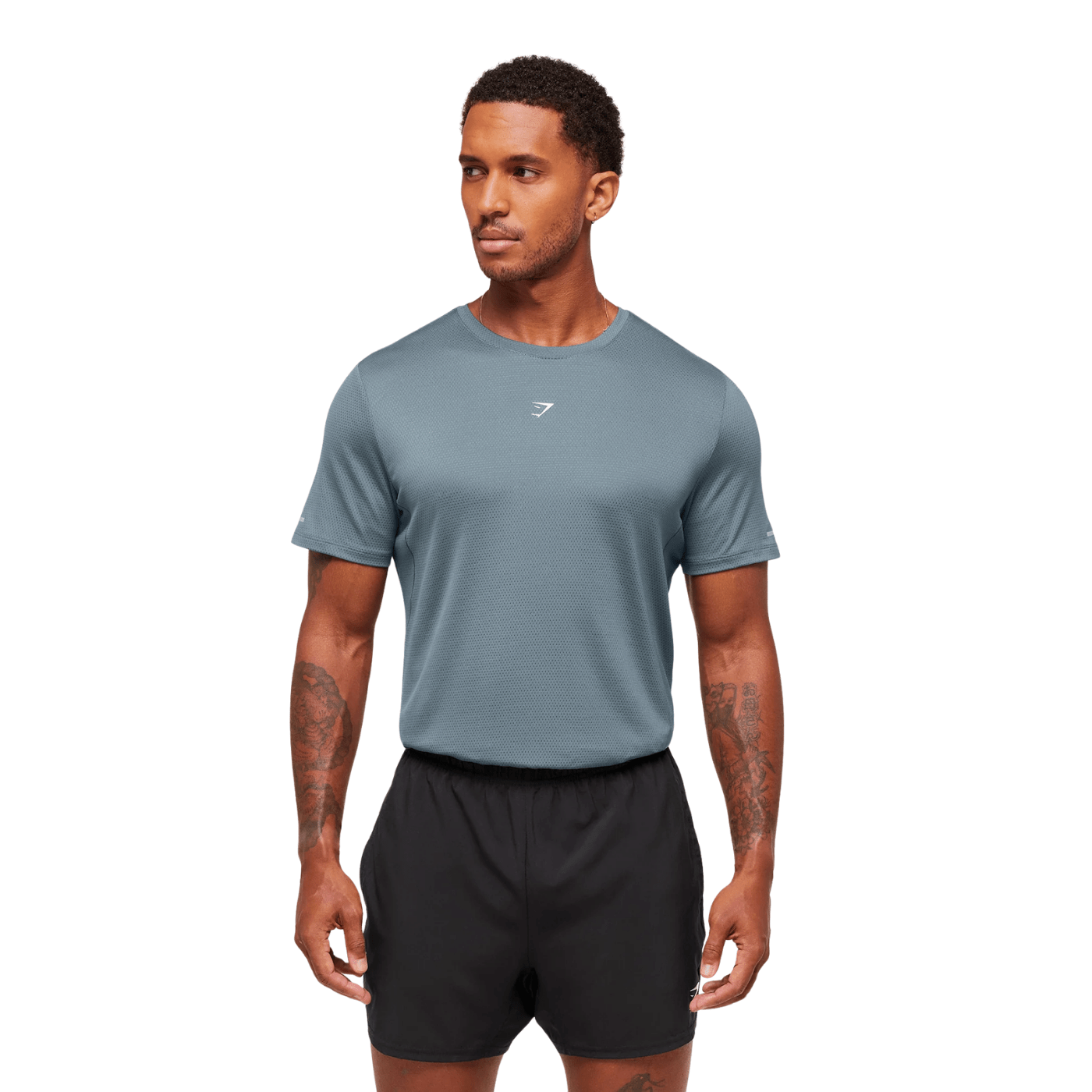 GYMSHARK Running T - Shirt slim fit Iron Blue