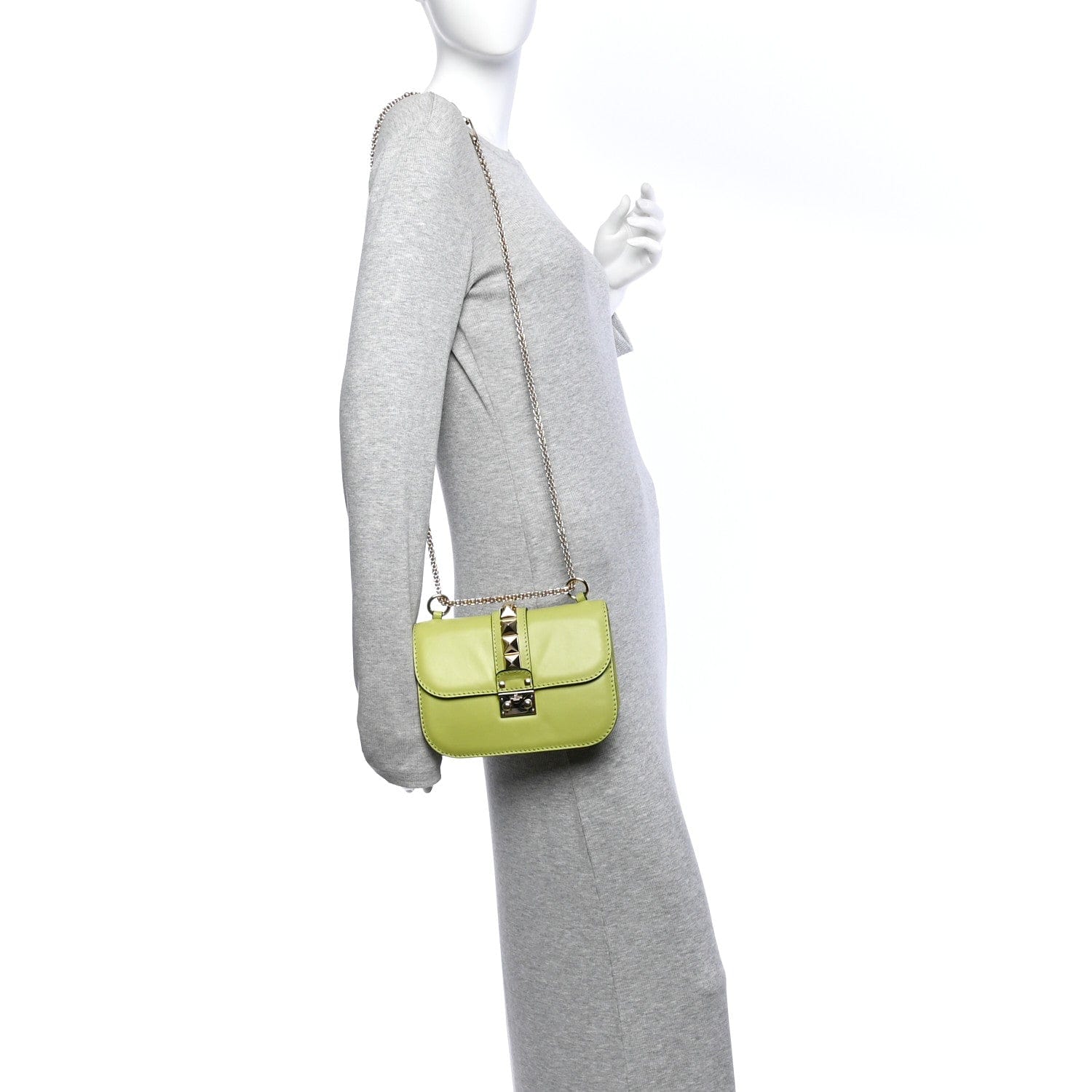 Valentino Garavani Vitello Small Glam Lock Rockstud Flap Apple