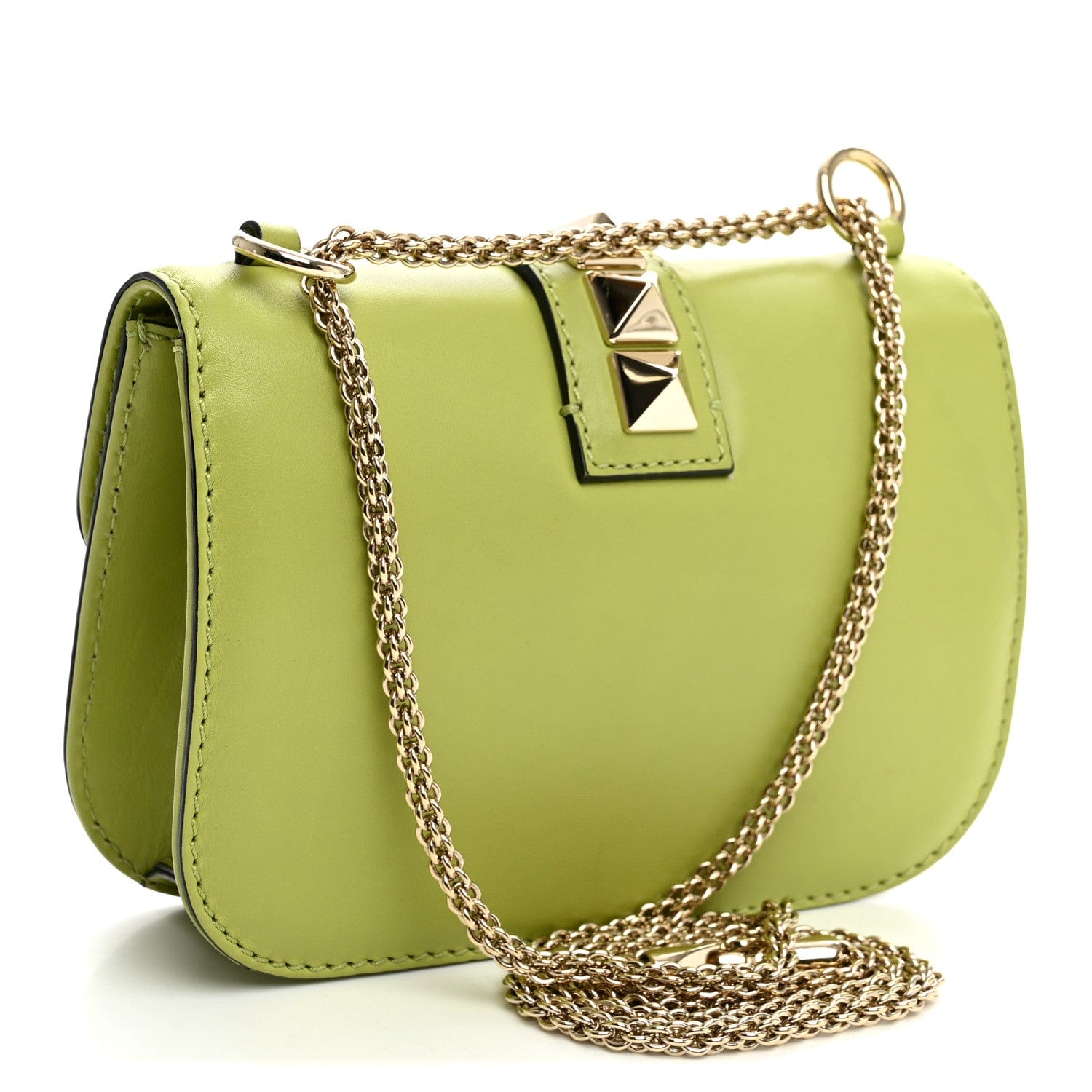 Valentino Garavani Vitello Small Glam Lock Rockstud Flap Apple