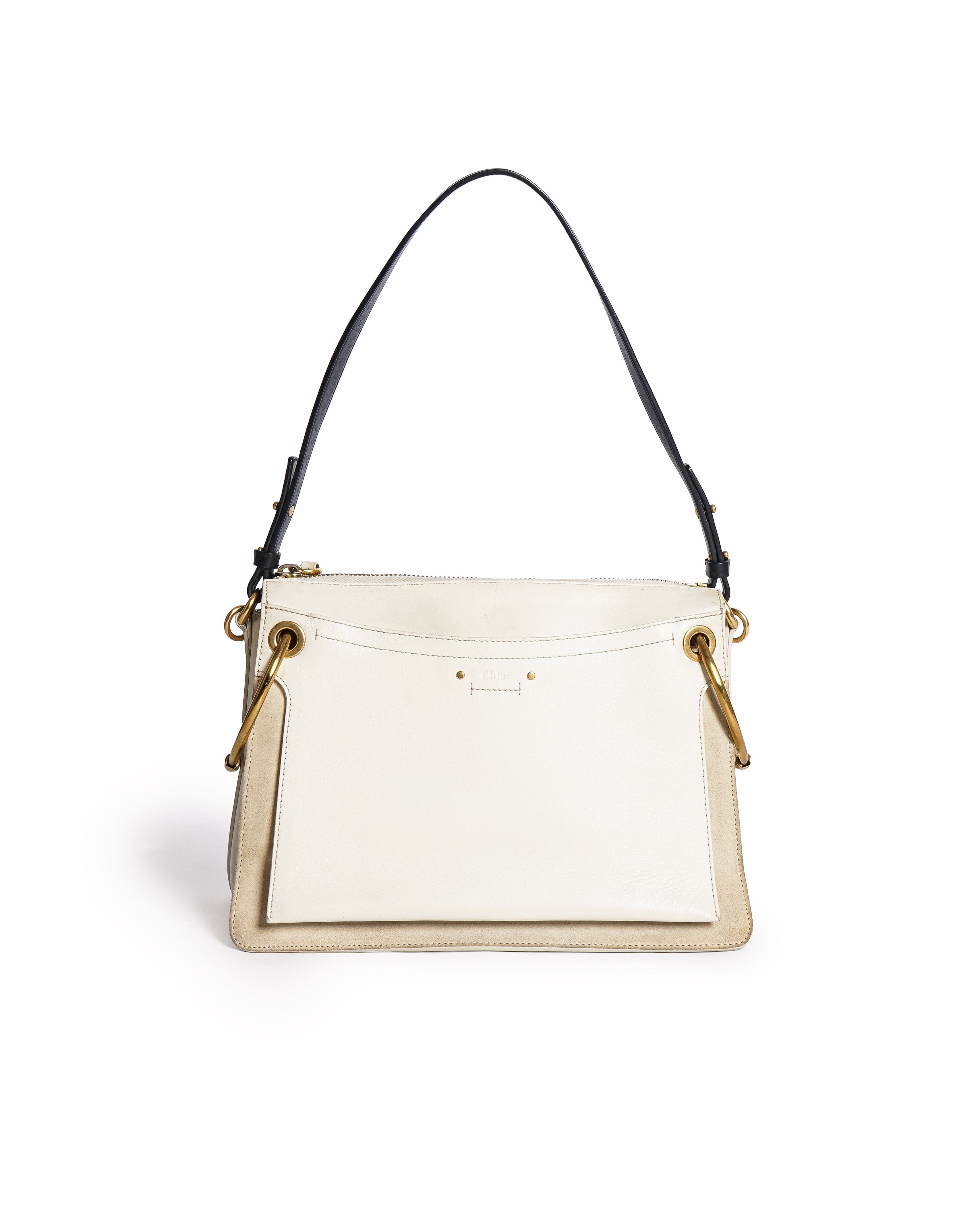 Chloé Roy Medium Smooth Leather and Suede Shoulder Bag