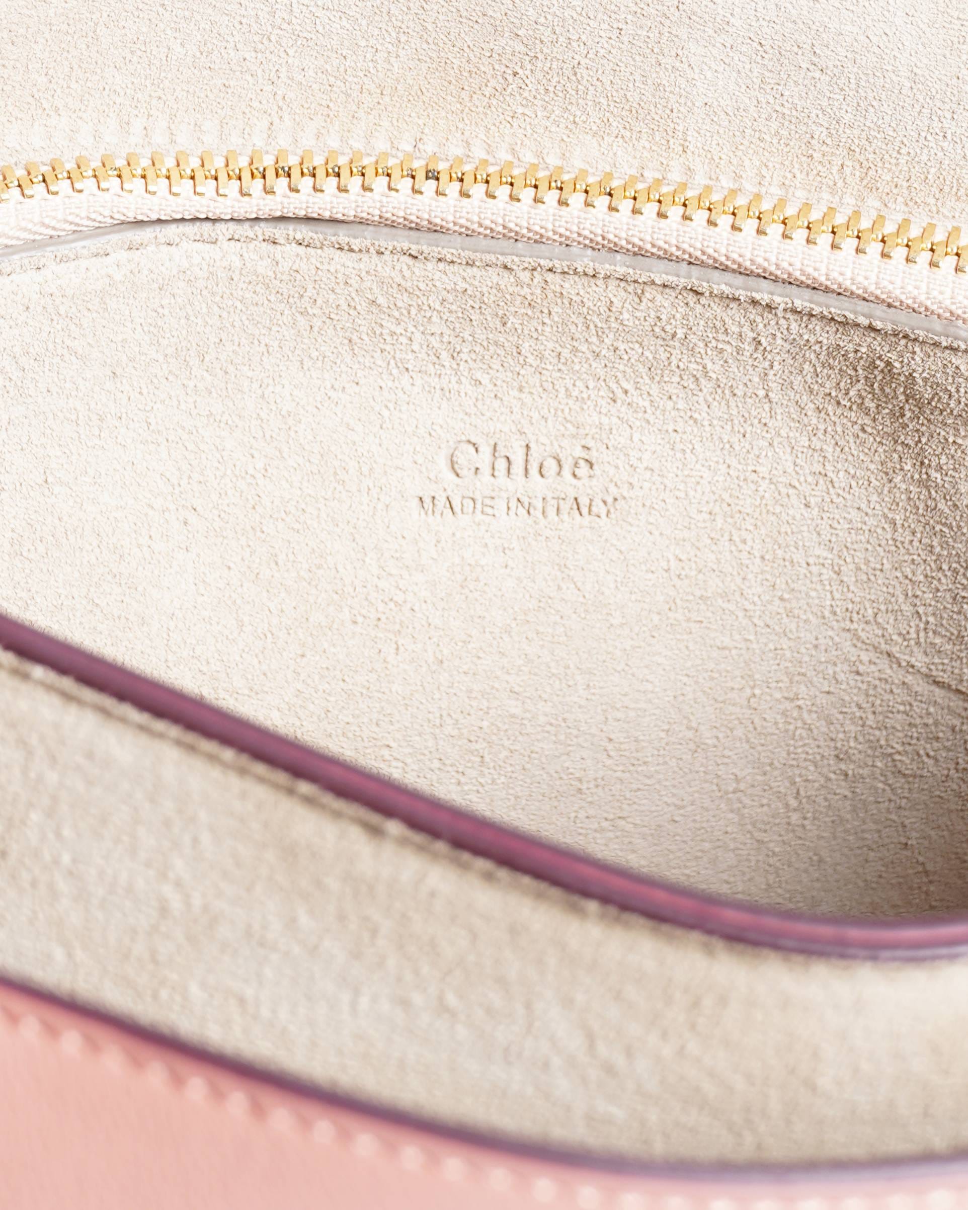 Chloé Faye Shoulder Bag In Peach & Magenta