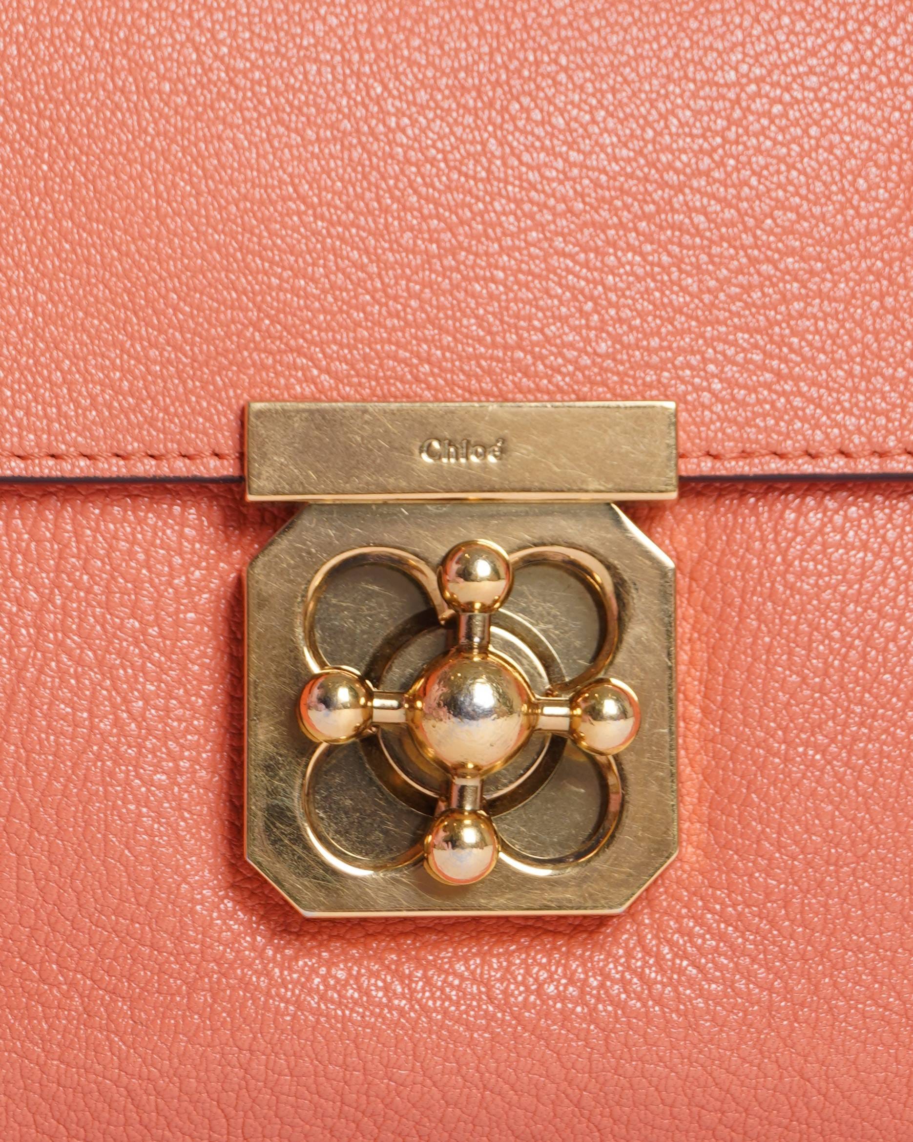 Chloé coral orange medium elsie shoulder bag