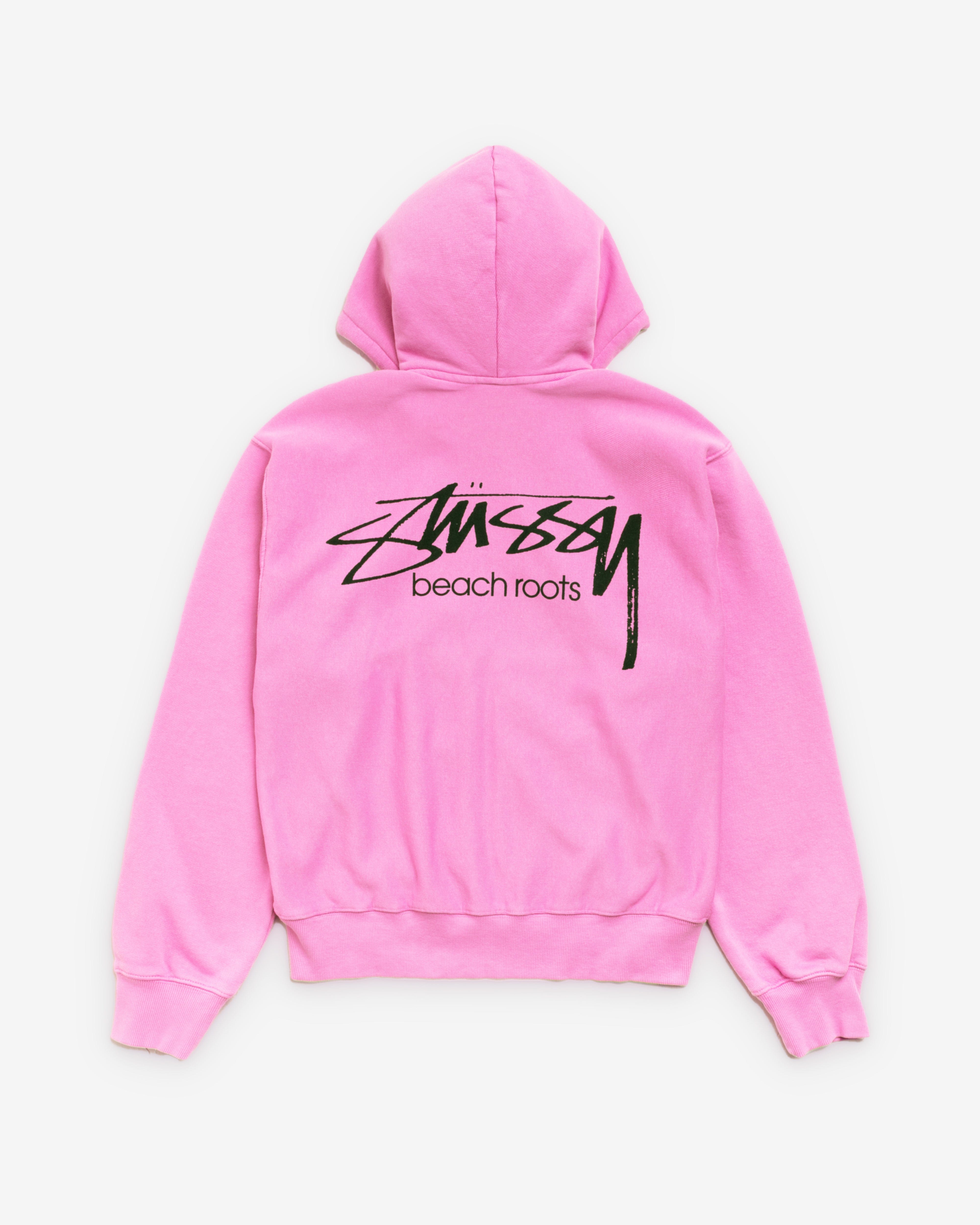 Stüssy - Men's Beach Roots Gar. Dyed Zip Hood - (Pink)