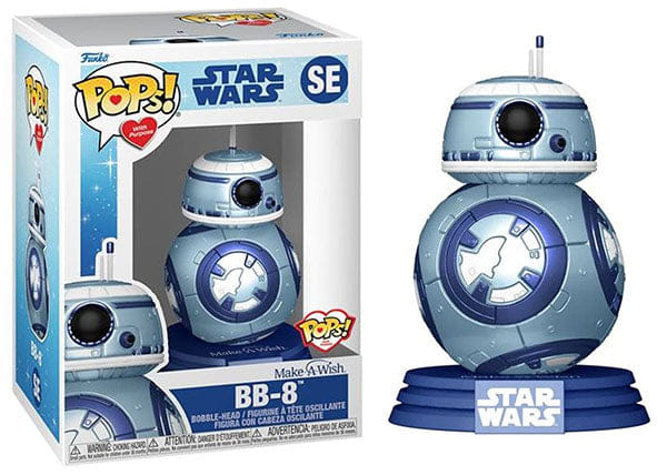 Funko Pop! BB - 8 Make - A - Wish, Blue Metallic SE Vinyl Figure in PopShield Protector