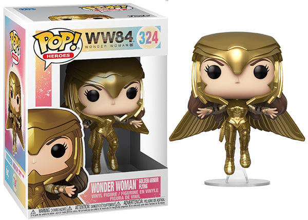Funko Pop! Wonder Woman Golden Armor Flying WW84 324 Vinyl Figure in PopShield Protector