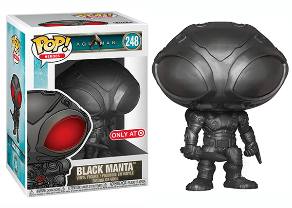 Funko Pop! Black Manta Flat Black, Aquaman 248 - Target Exclusive Vinyl Figure in PopShield Protector