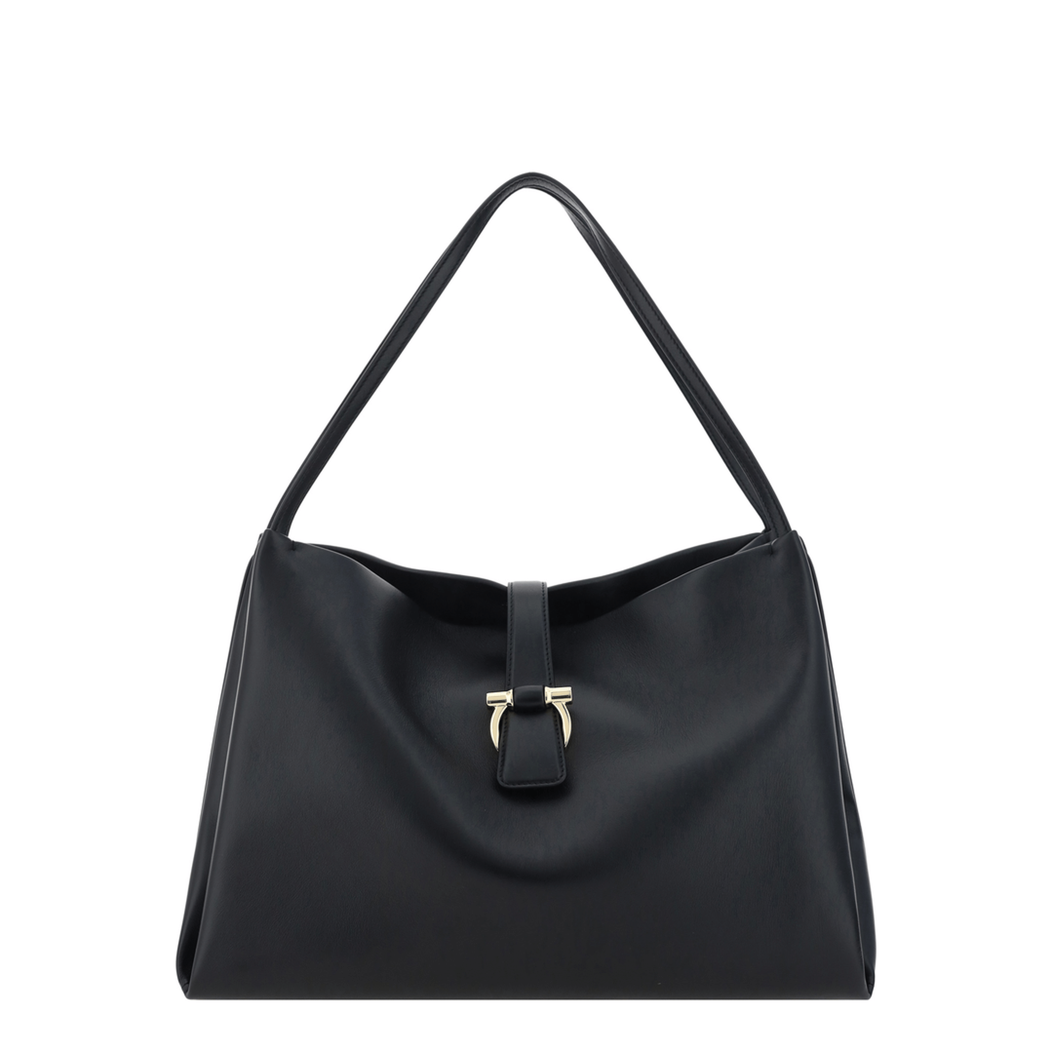 Ferragamo Mia Large Calfskin Tote - Black