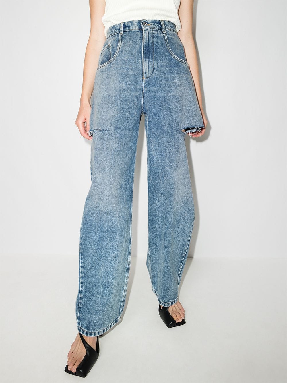 Maison Margiela Cut - Out Cargo Jeans — Blue