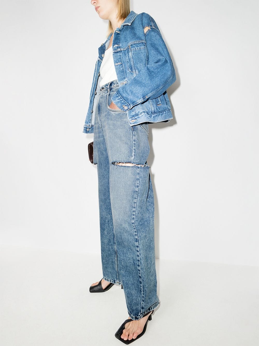 Maison Margiela Cut - Out Cargo Jeans — Blue