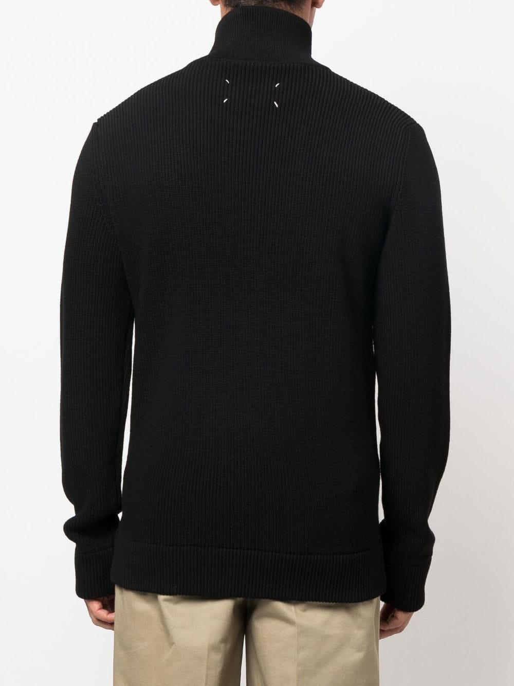 Maison Margiela Ribbed Wool Cardigan — Black
