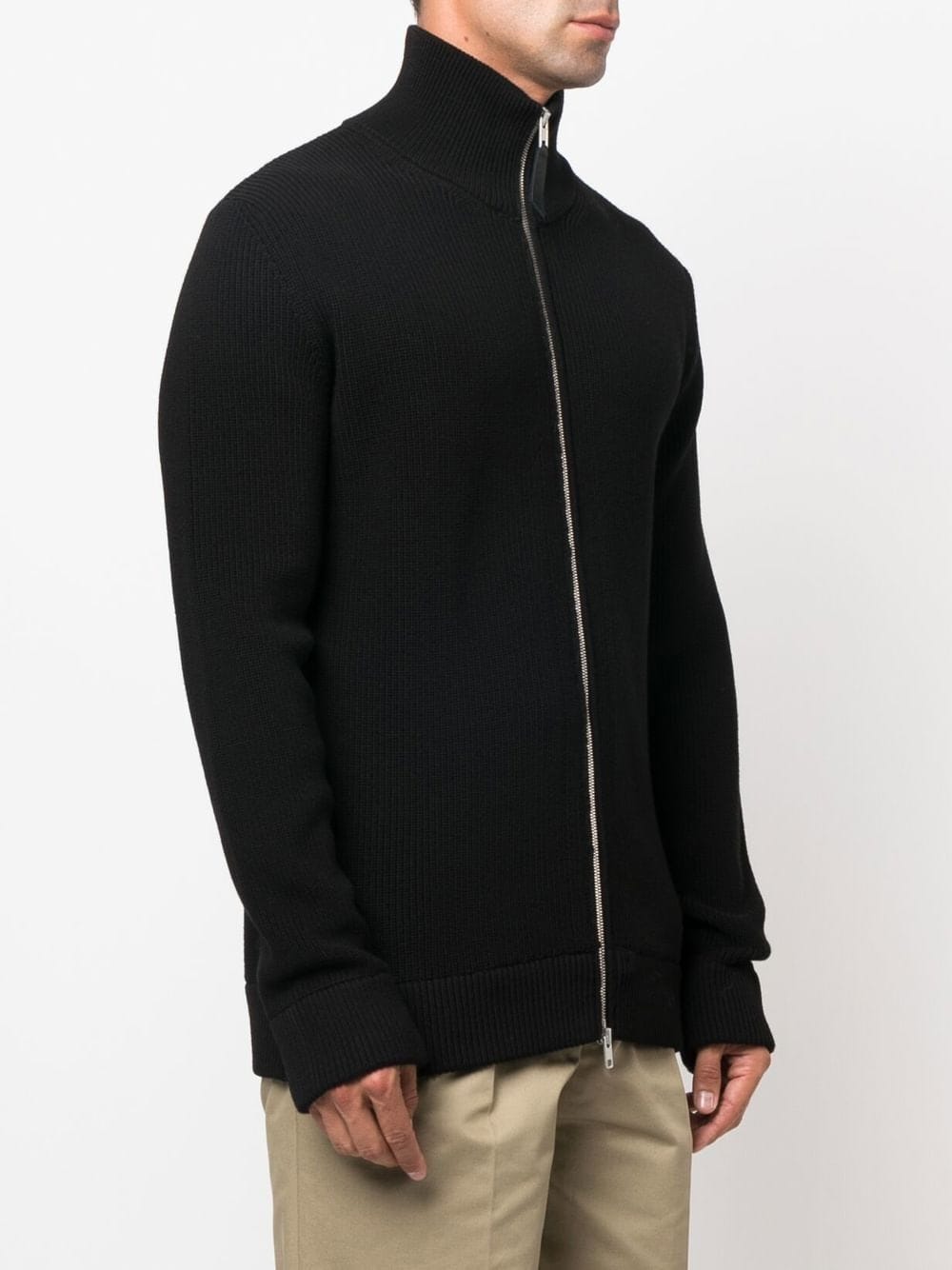 Maison Margiela Ribbed Wool Cardigan — Black