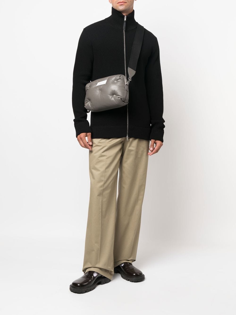 Maison Margiela Ribbed Wool Cardigan — Black