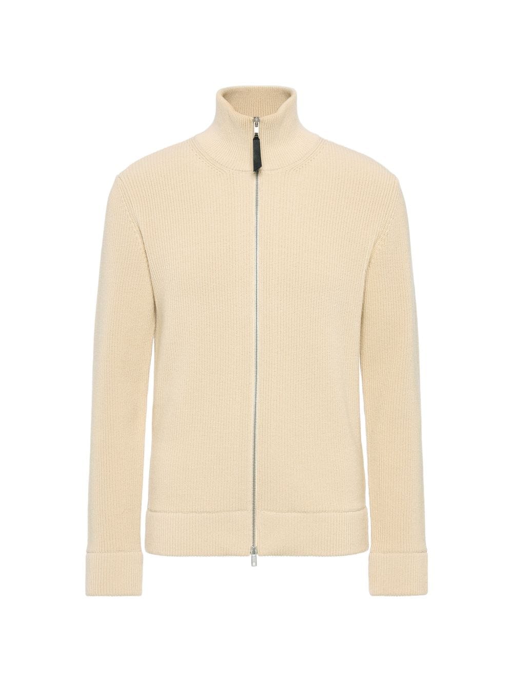 Maison Margiela Ribbed Wool Cardigan — Cream