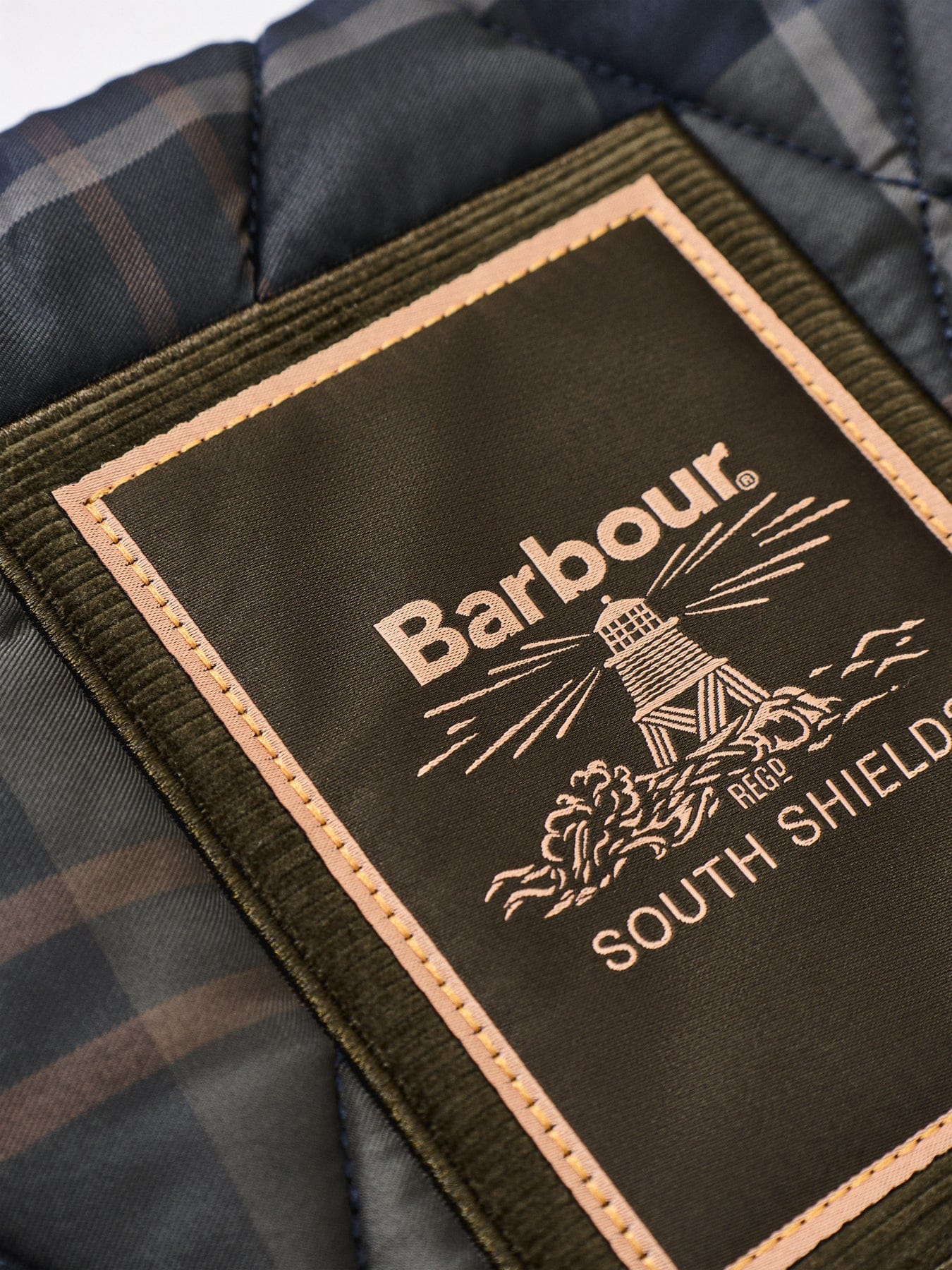 Barbour Tartan Arlene Quilted Tote Bag Green