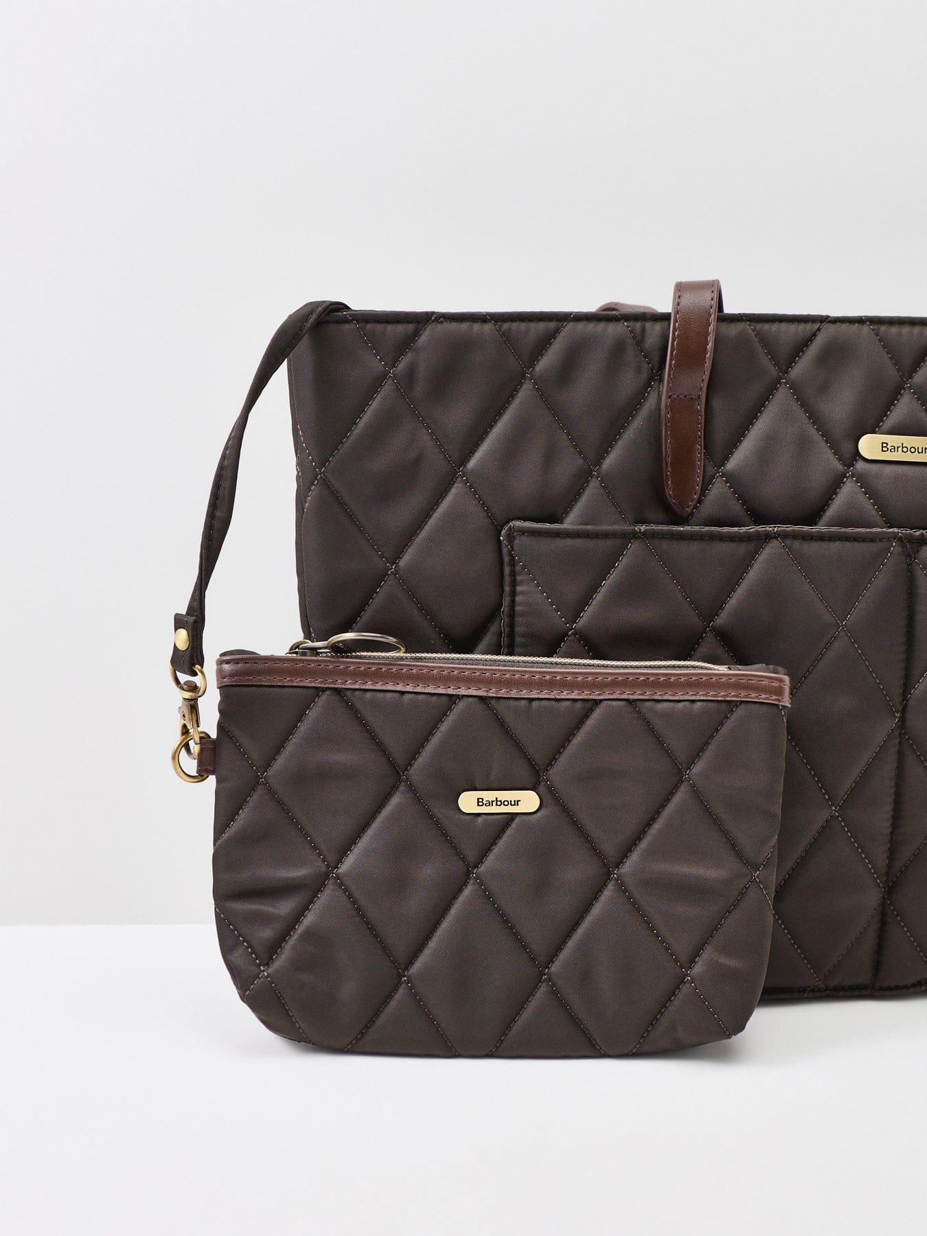 Barbour Quilted Tote Bag Olive