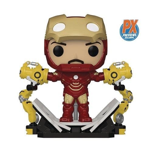 Funko Pop! 905 - Marvel Iron Man with Gantry Glow - in - the - Dark Deluxe Vinyl Bobble Head - PX